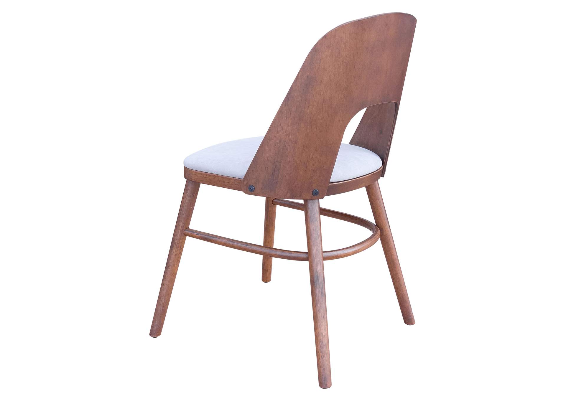 Iago Dining Chair (Set Of 2) Light Gray & Walnut,Zuo