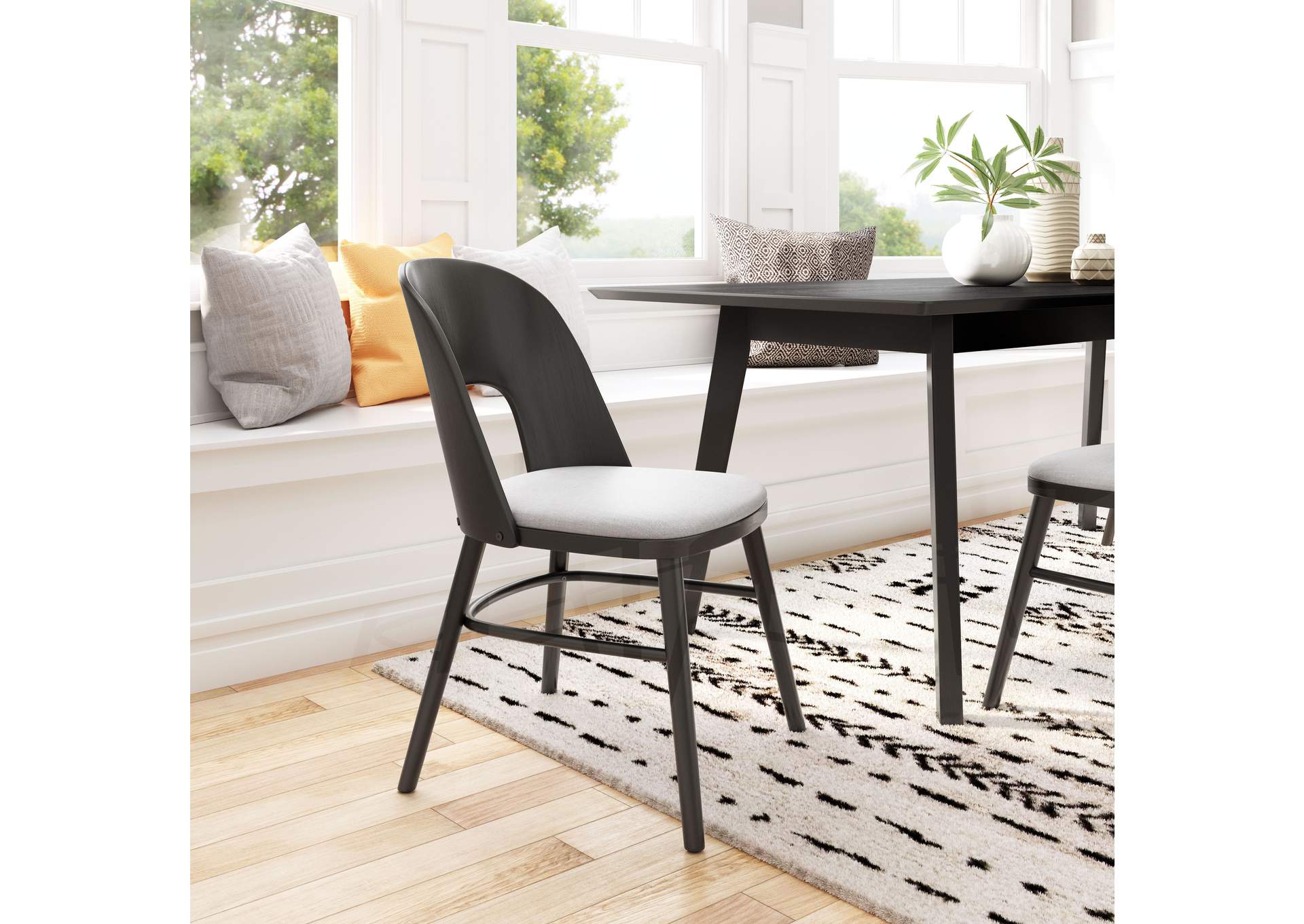 Iago Dining Chair (Set Of 2) Gray & Black,Zuo