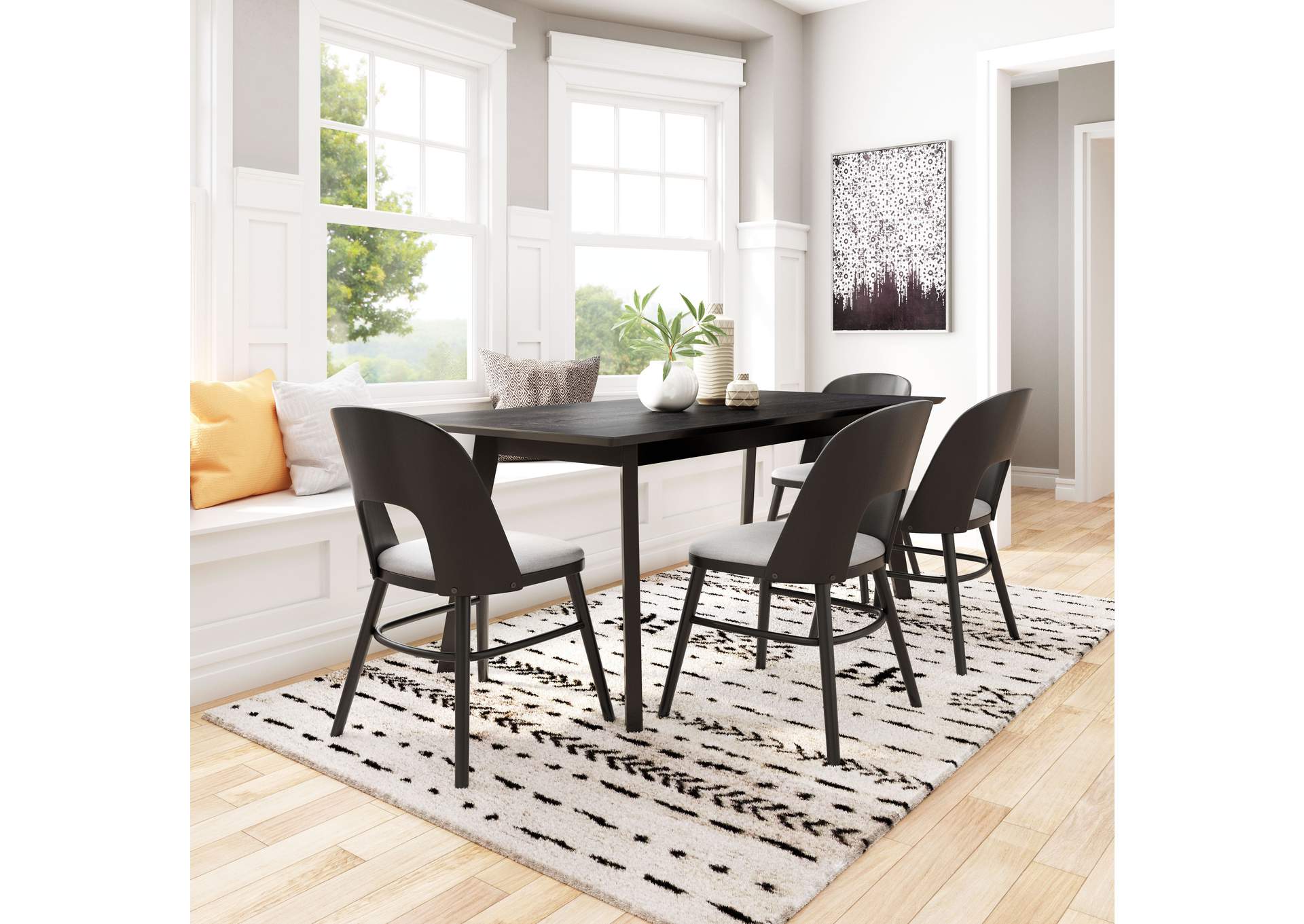 Iago Dining Chair (Set Of 2) Gray & Black,Zuo