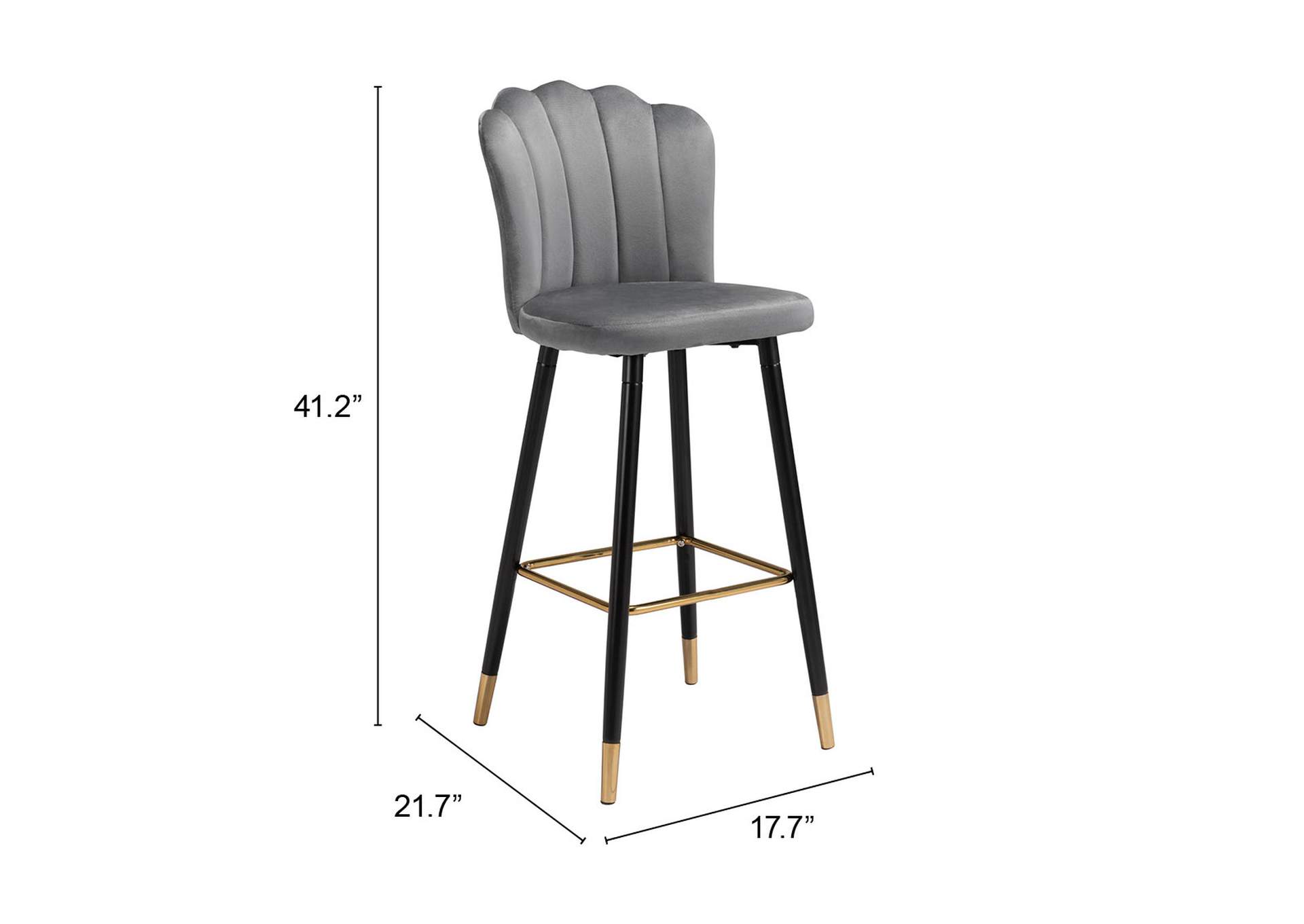 Zinclair Barstool Gray,Zuo