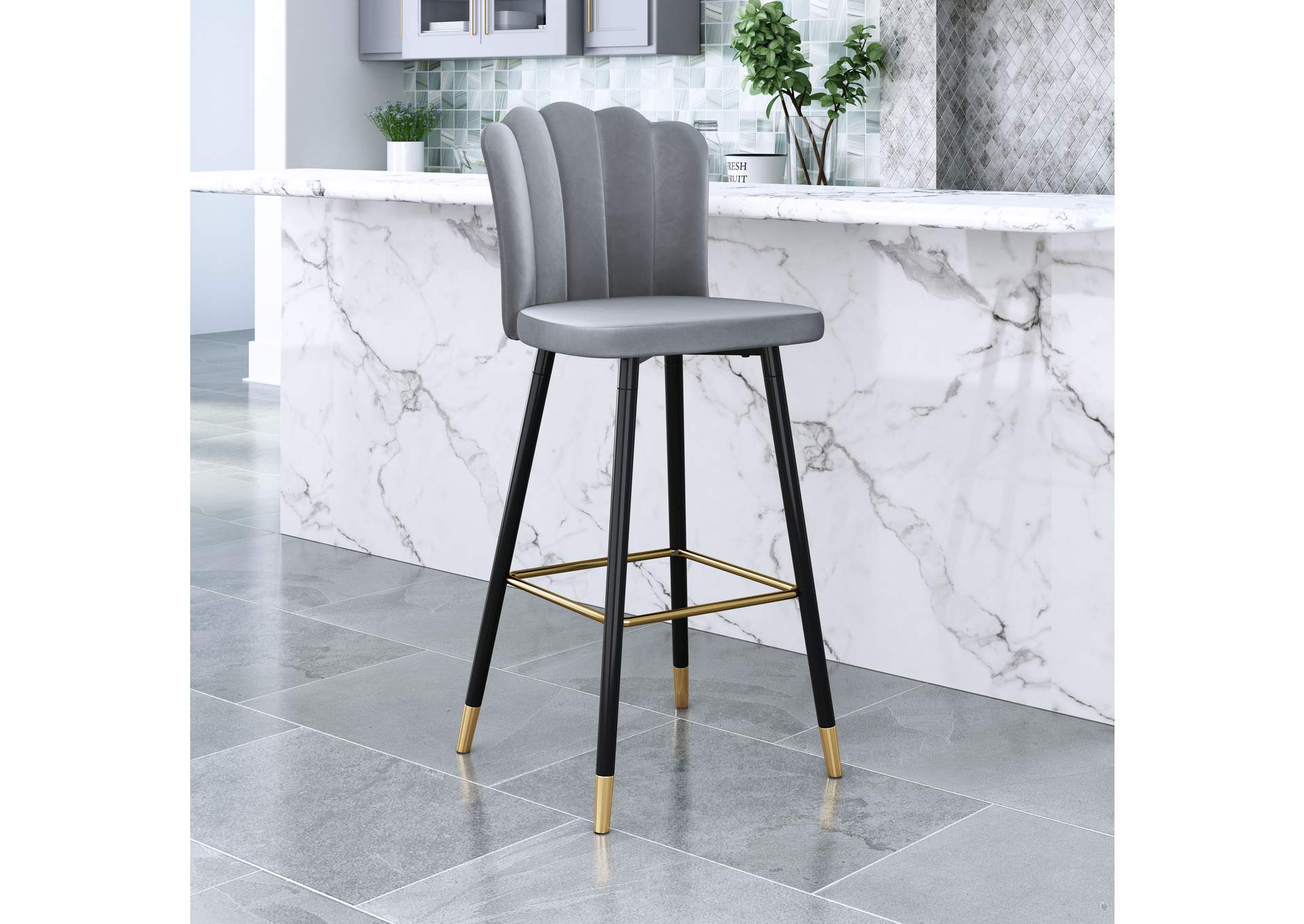 Zinclair Barstool Gray,Zuo