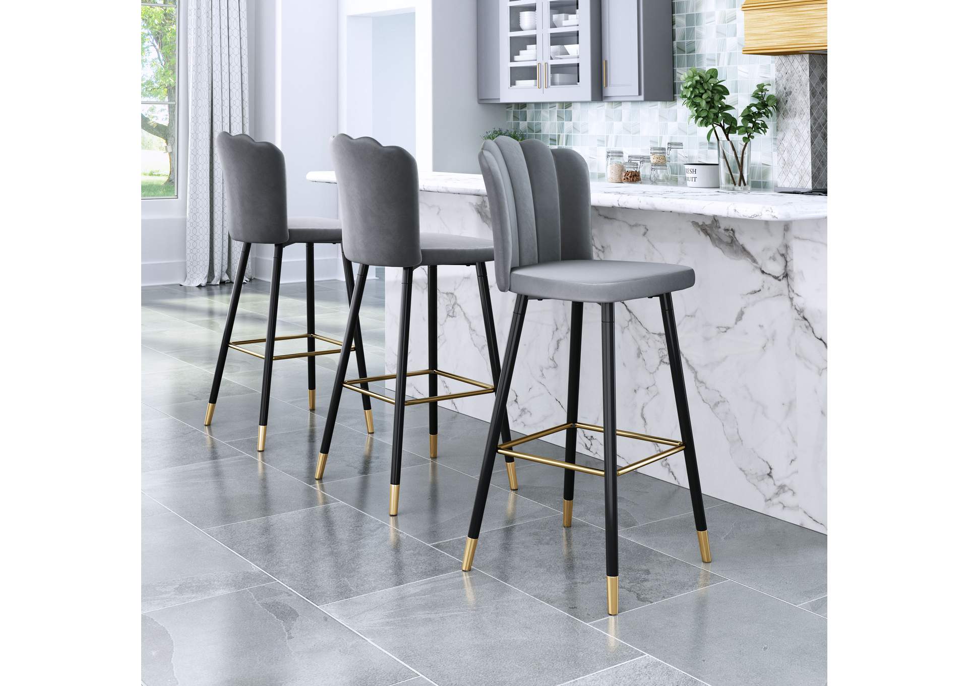 Zinclair Barstool Gray,Zuo