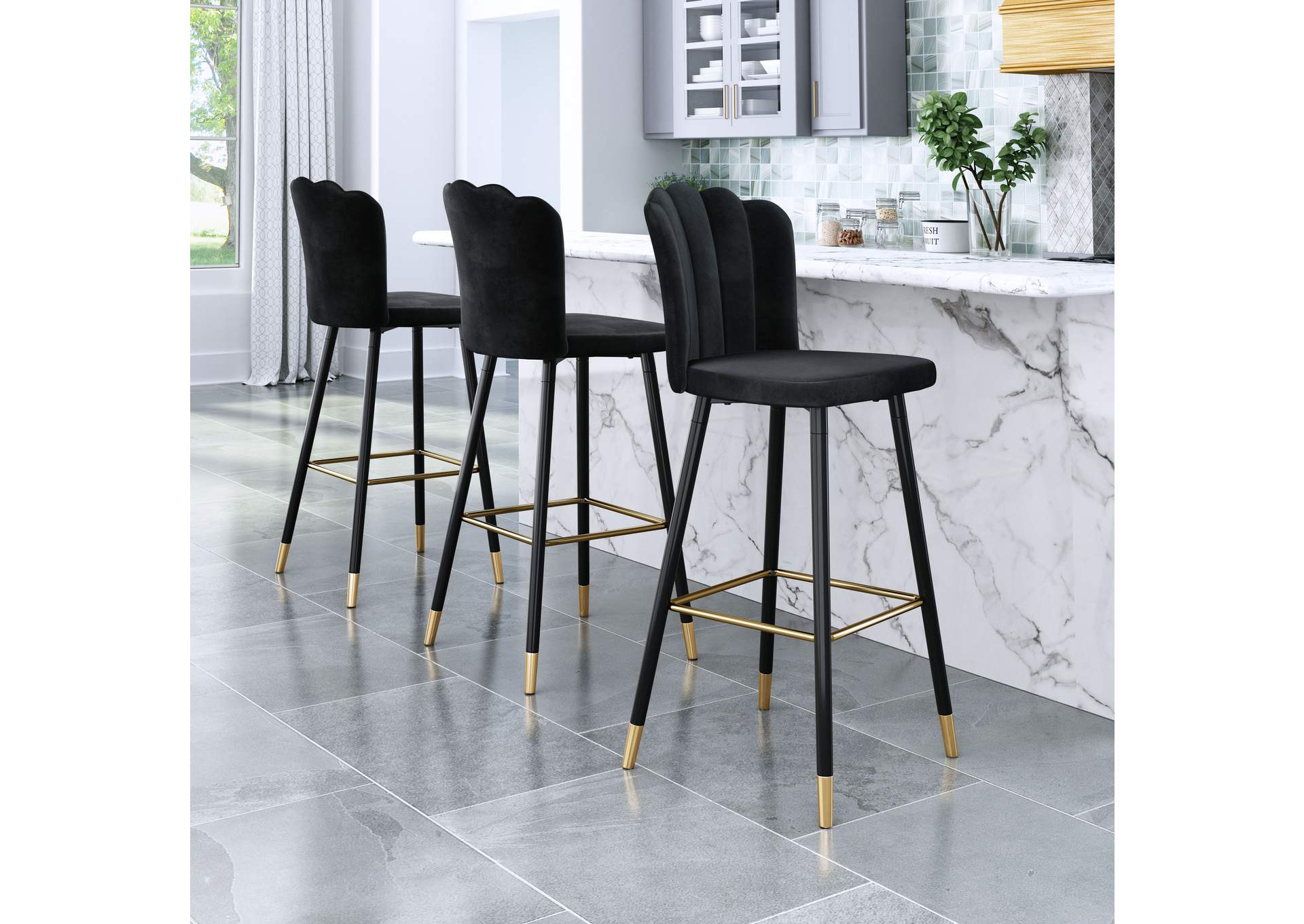 Zinclair Barstool Black,Zuo