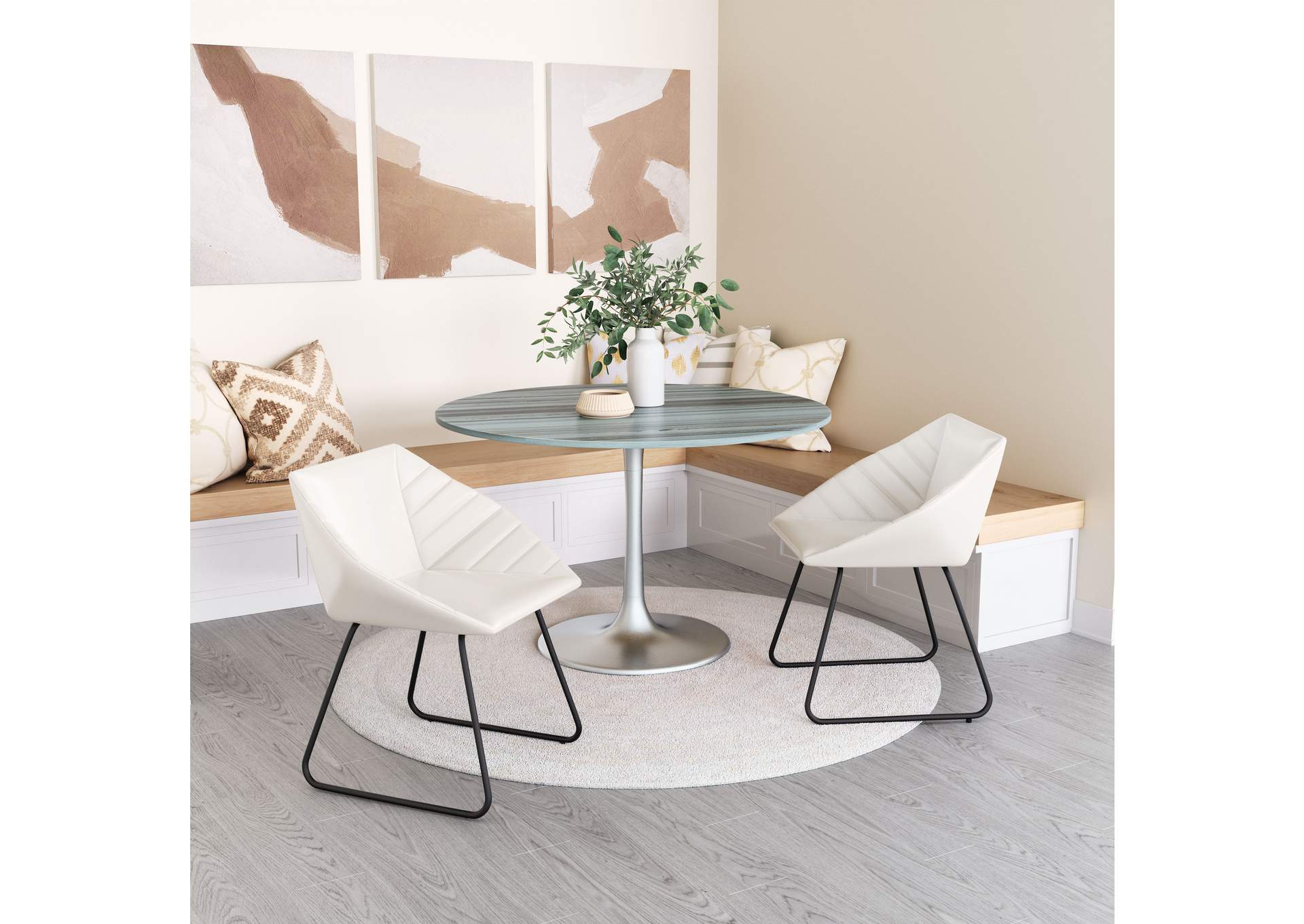 Miguel Dining Chair (Set Of 2) White,Zuo
