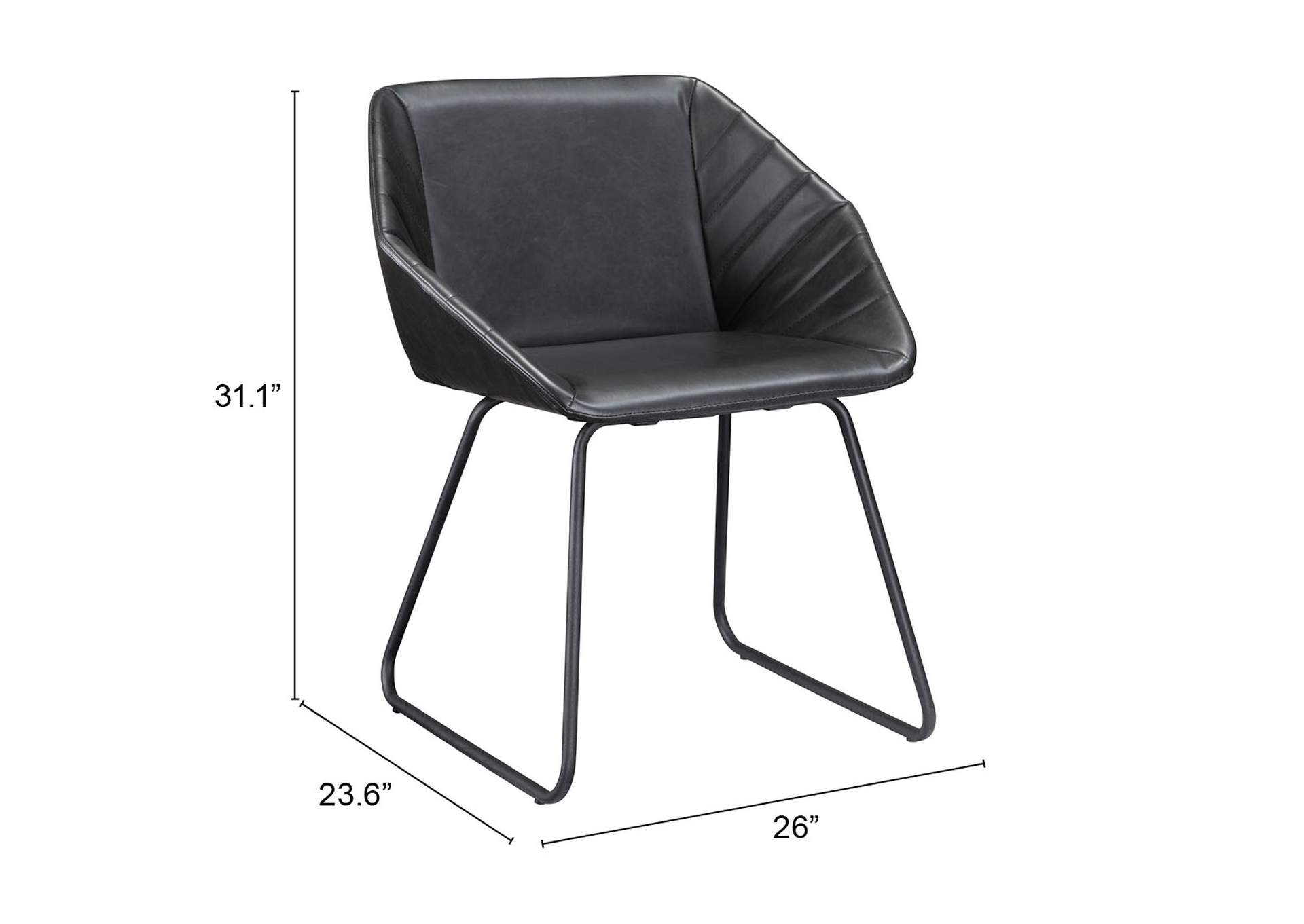 Miguel Dining Chair (Set Of 2) Black,Zuo