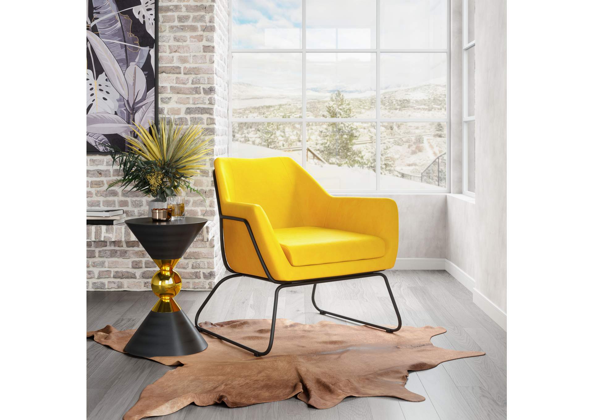 Jose Accent Chair Yellow,Zuo