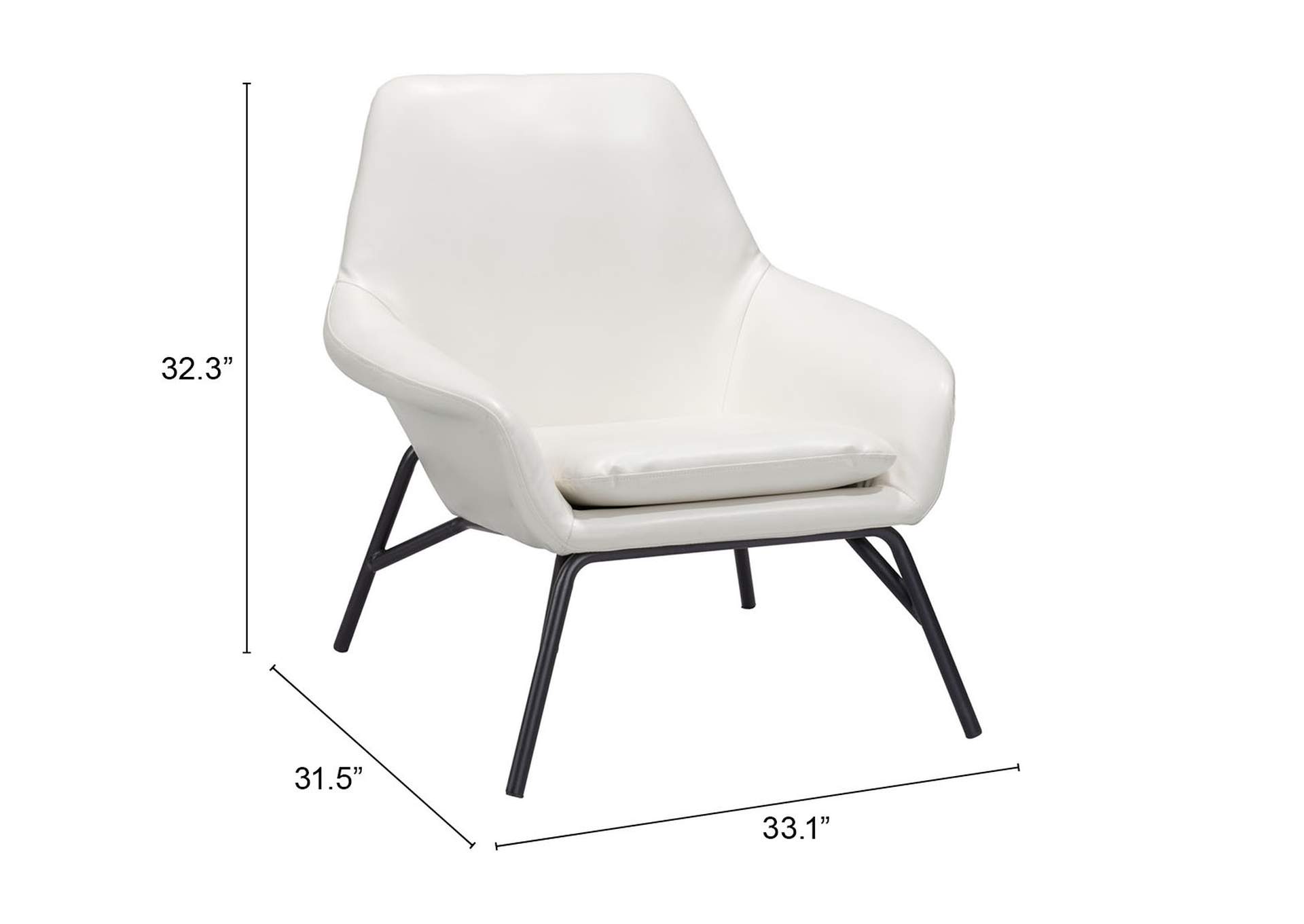 Javier Accent Chair White,Zuo