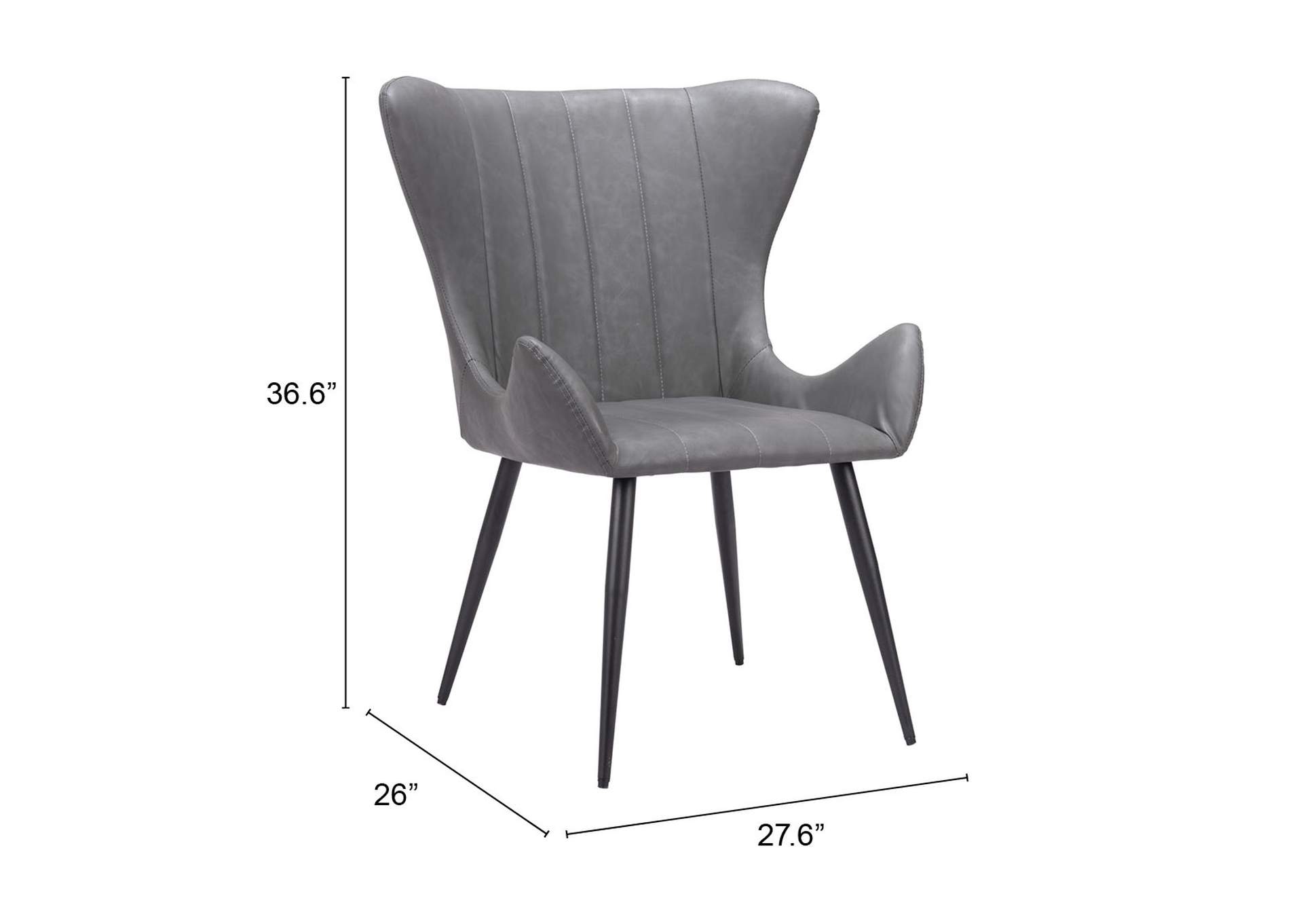 Alejandro Dining Chair (Set Of 2) Vintage Black,Zuo