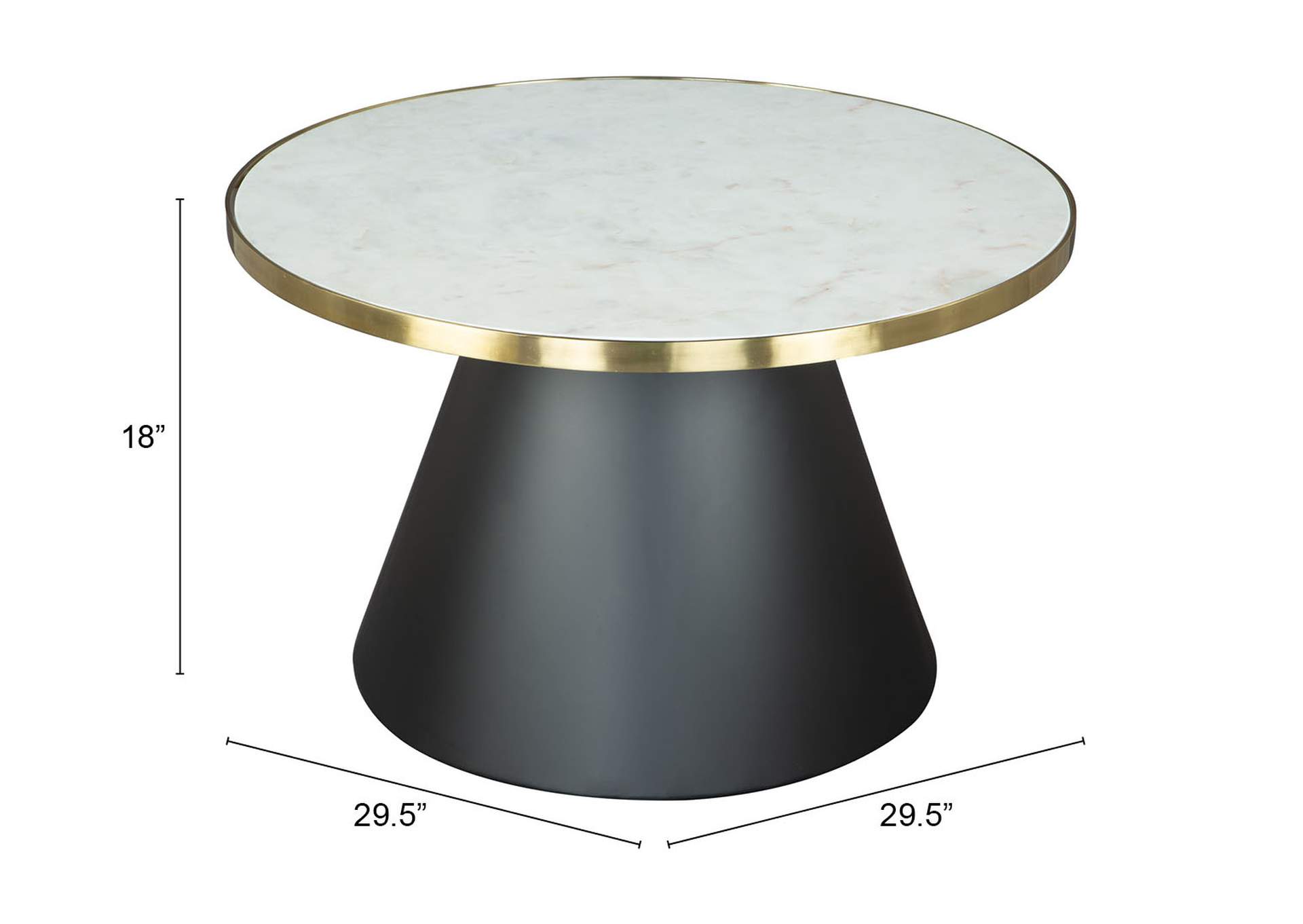Nuclear Coffee Table White & Black,Zuo