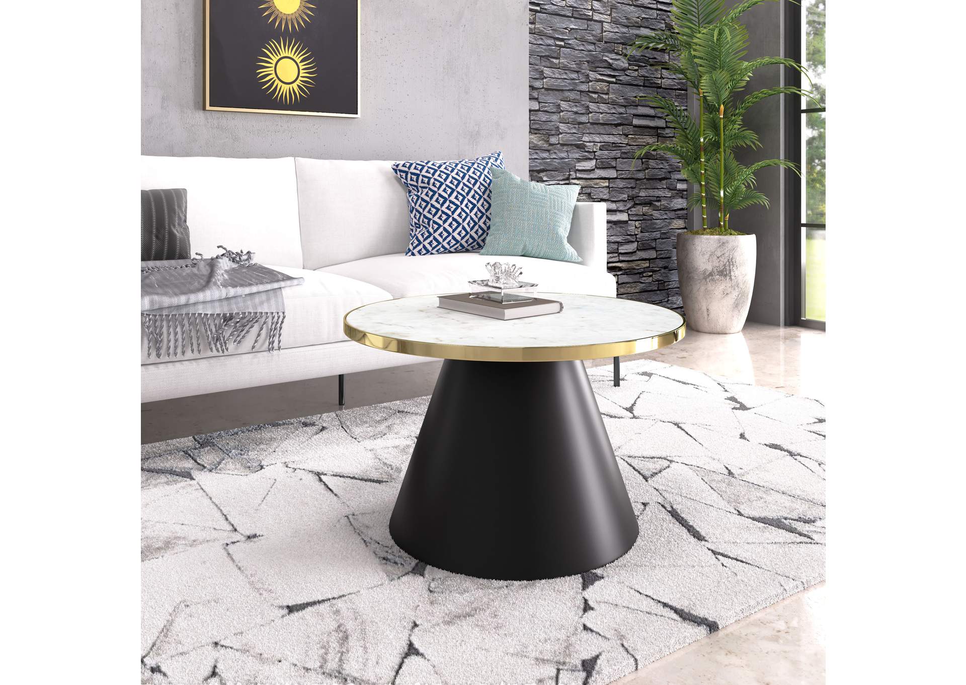 Nuclear Coffee Table White & Black,Zuo