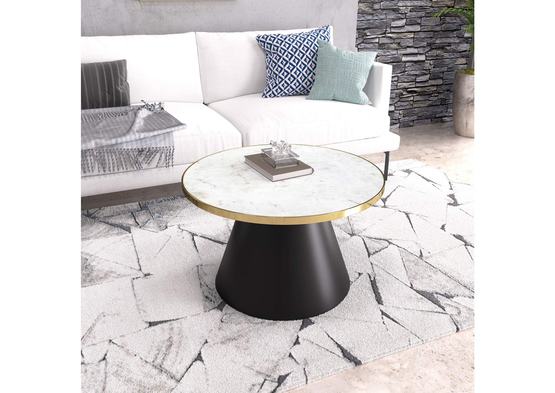 Nuclear Coffee Table White & Black,Zuo