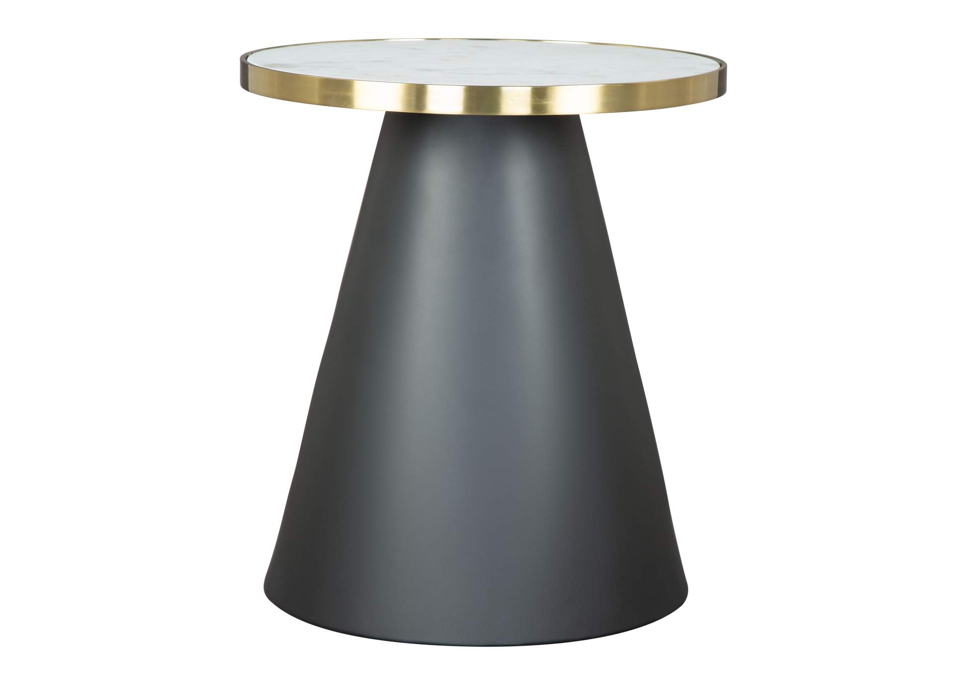 Fusion Side Table White, Gold & Black,Zuo