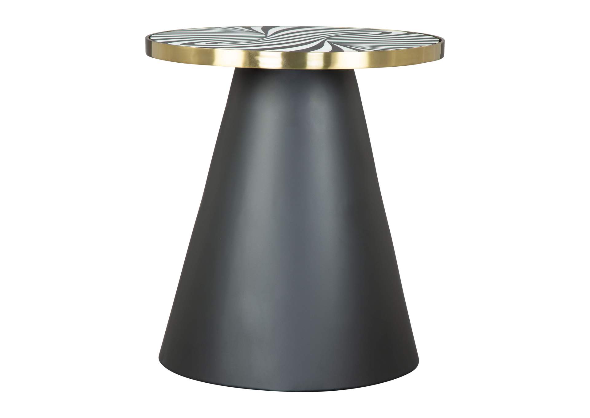 Fission Side Table White, Gold & Black,Zuo