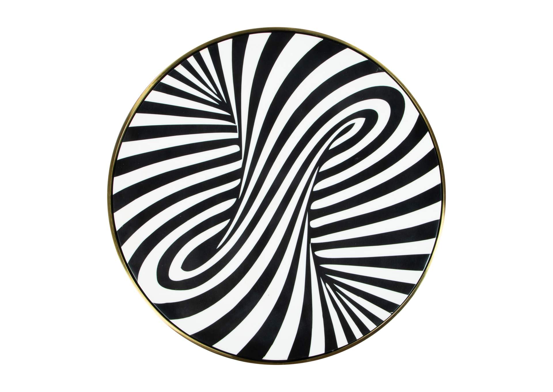 Fission Side Table White, Gold & Black,Zuo