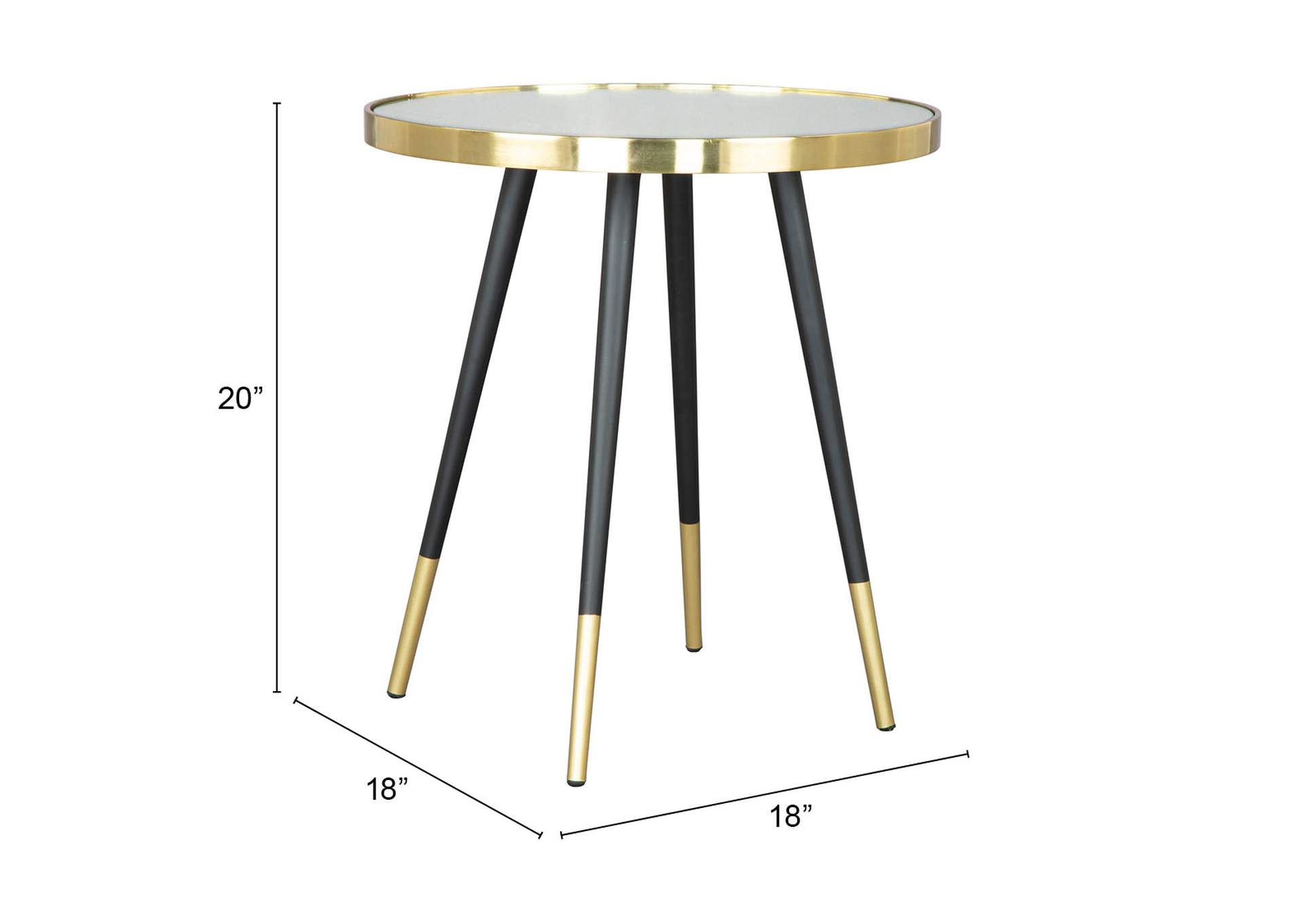 Particle Side Table Black & Gold,Zuo