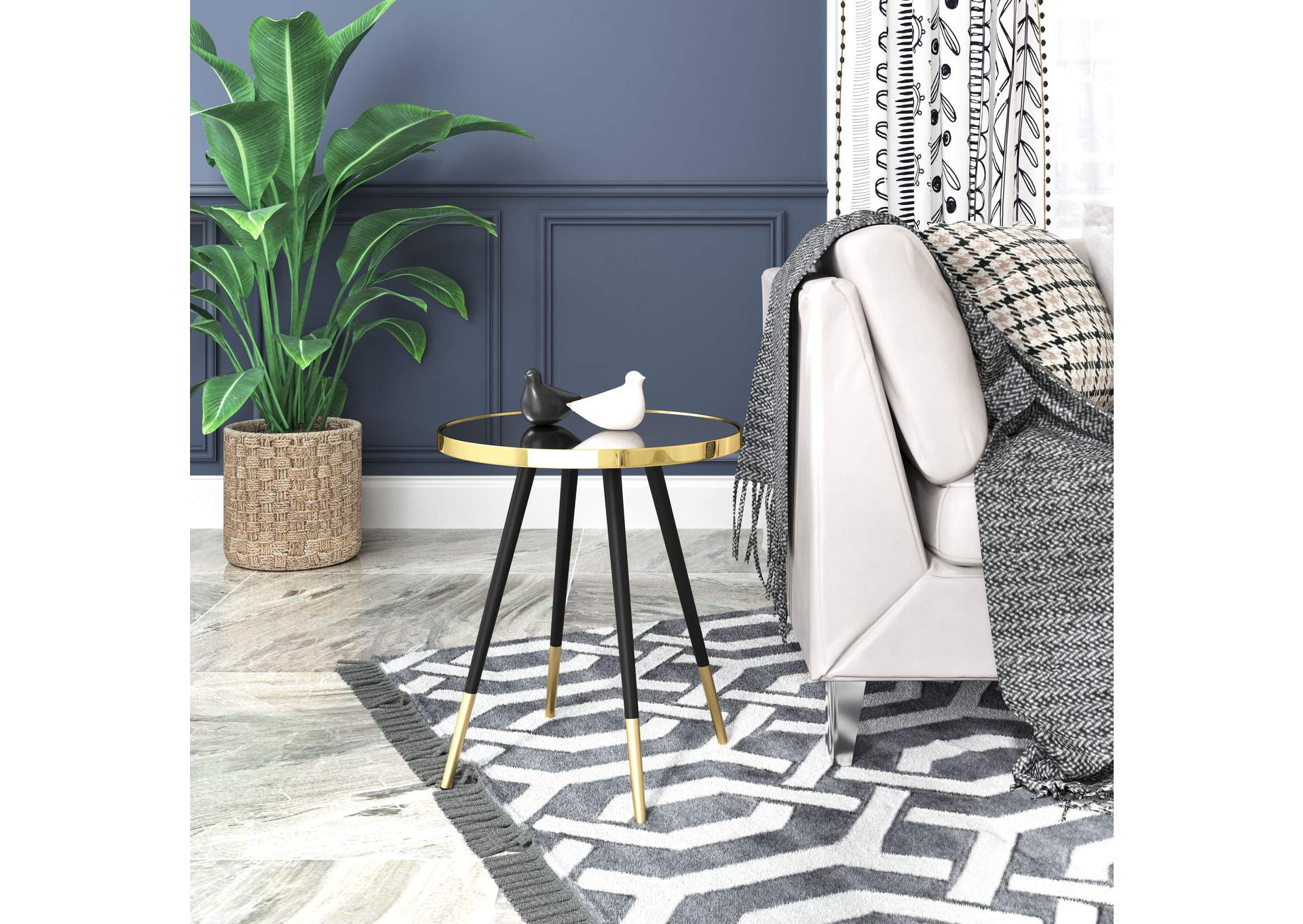 Particle Side Table Black & Gold,Zuo