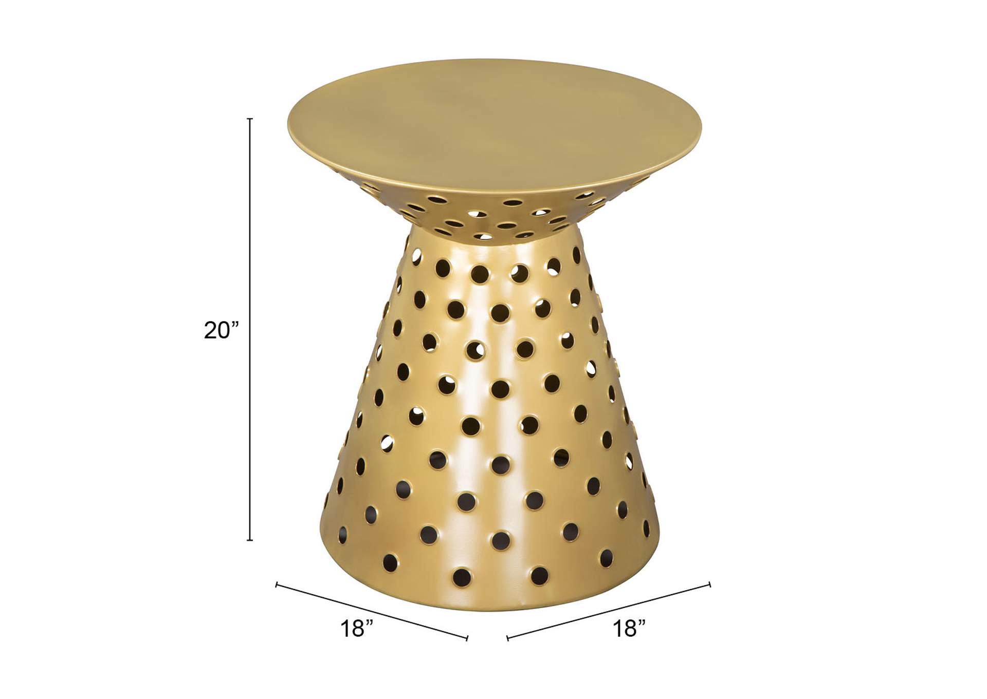 Proton Side Table Gold,Zuo