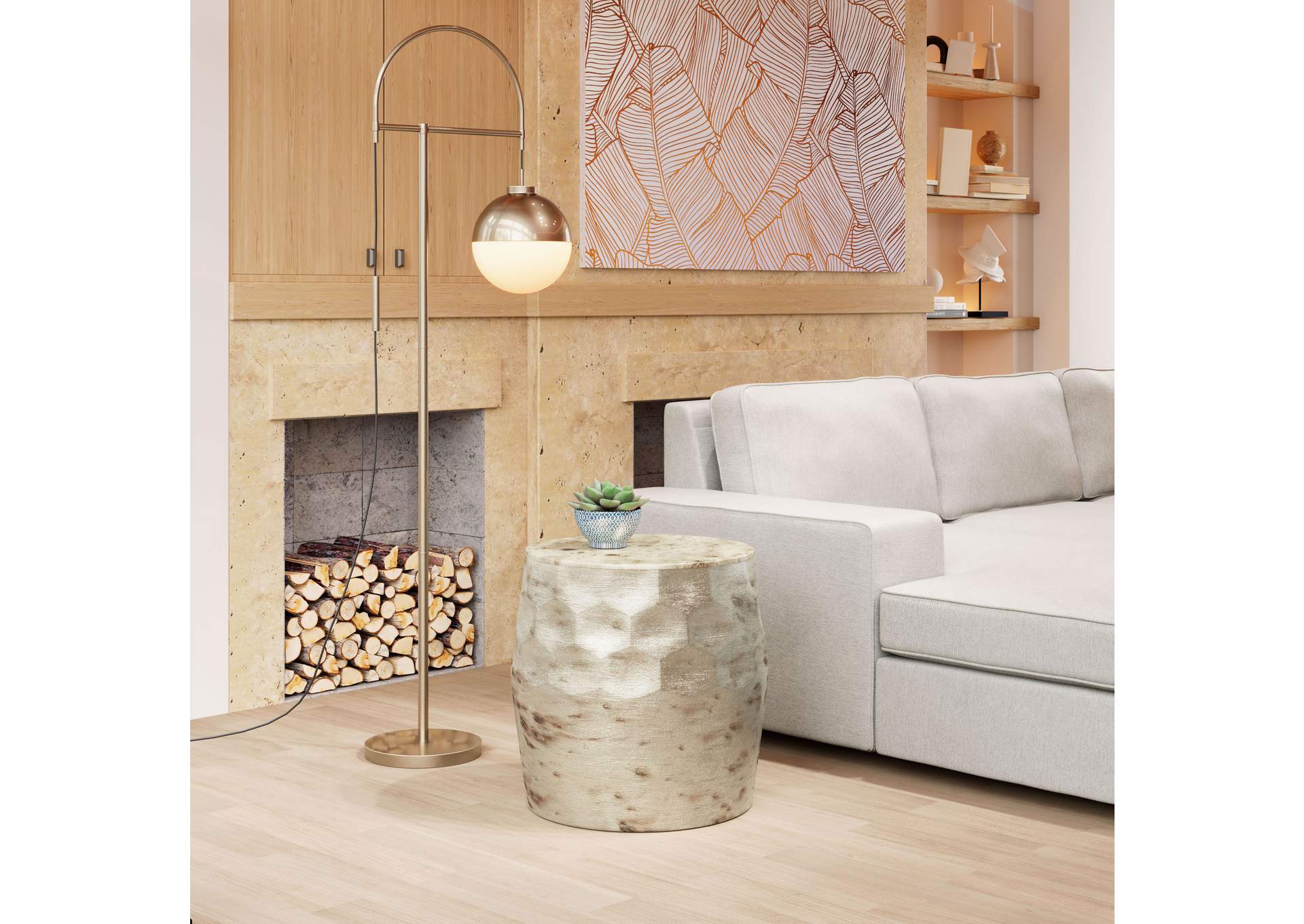 Pam Side Table Antique Beige,Zuo