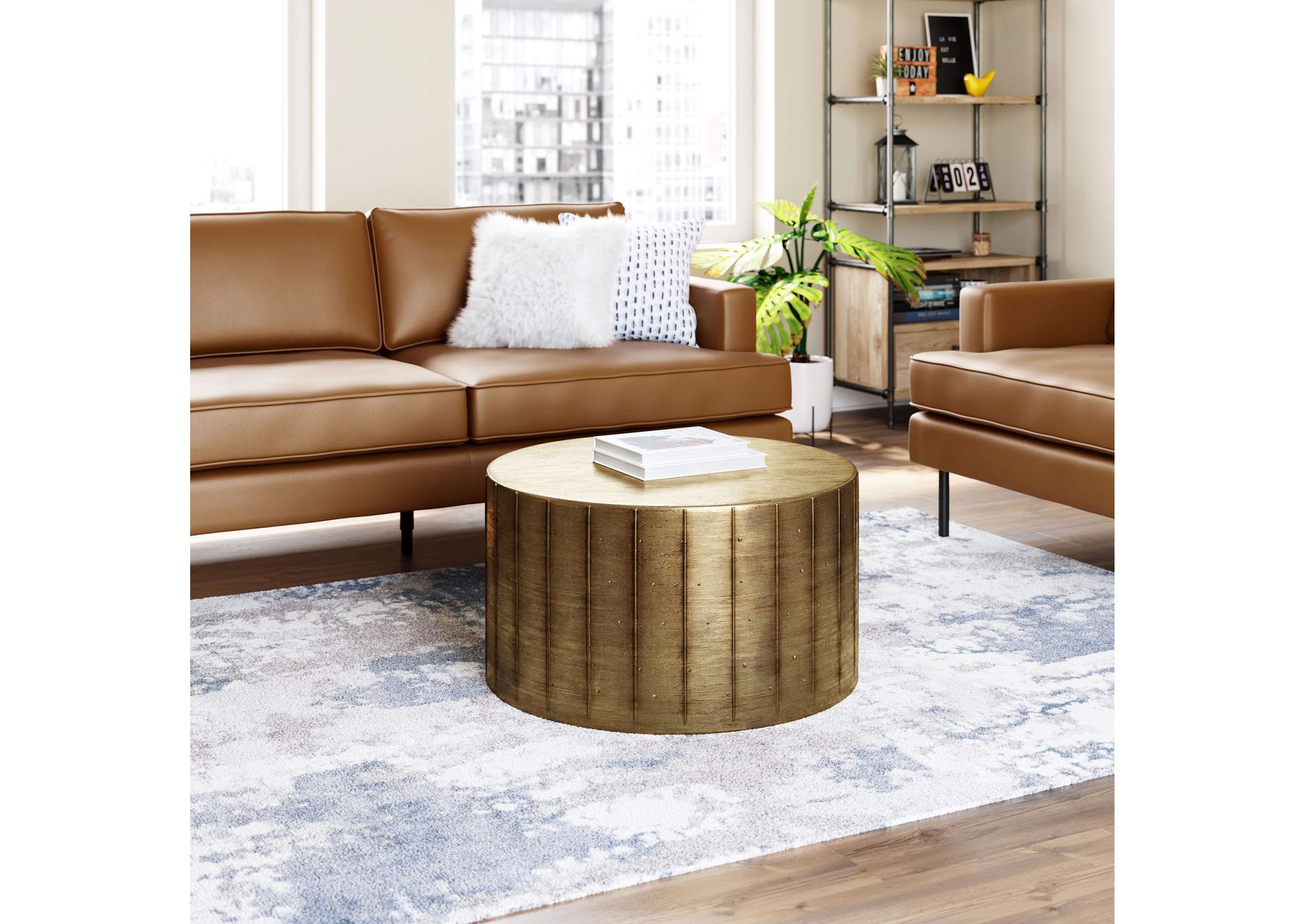 Chris Coffee Table Antique Brass,Zuo