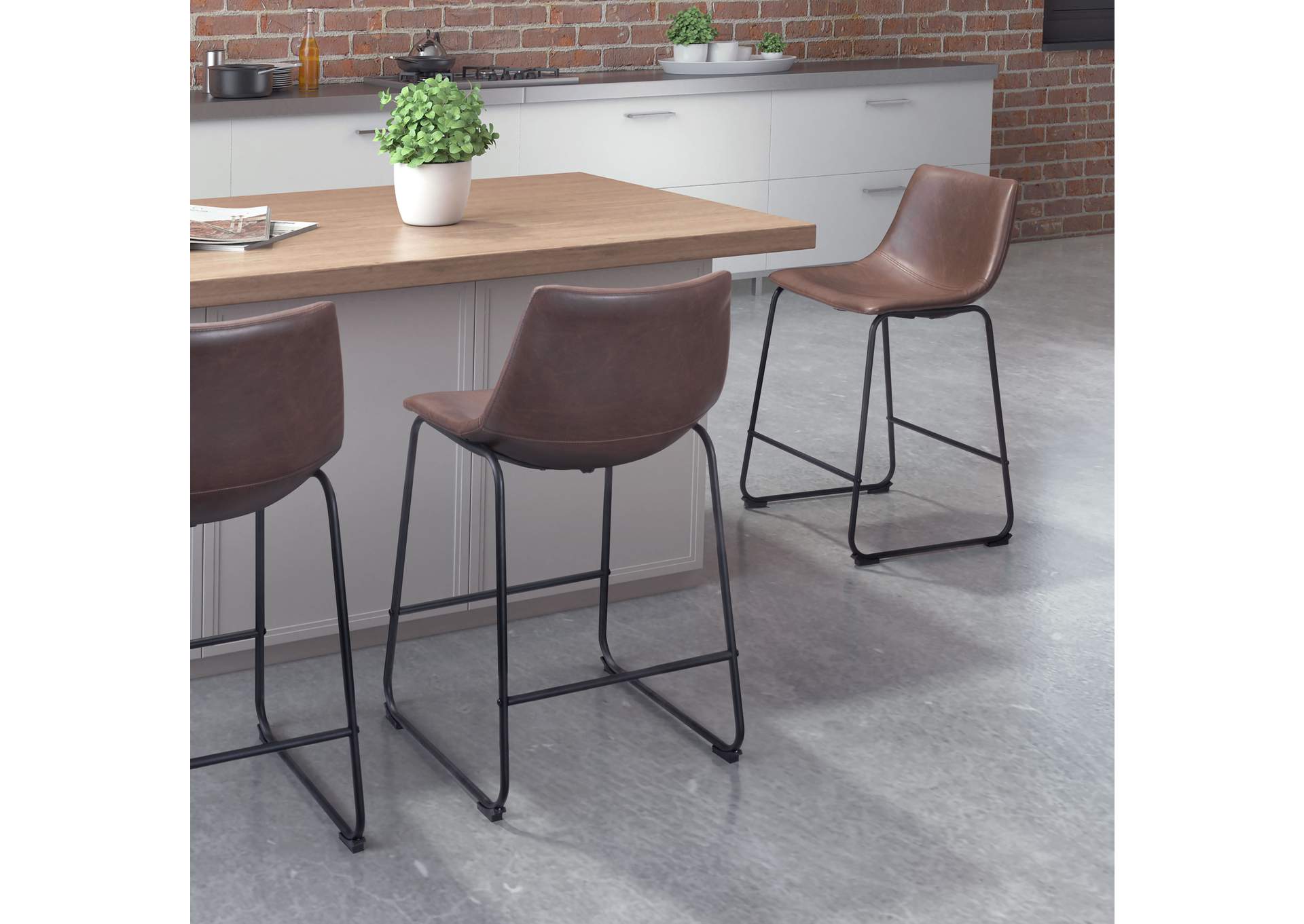 Smart Counter Stool (Set Of 2) Vintage Espresso,Zuo