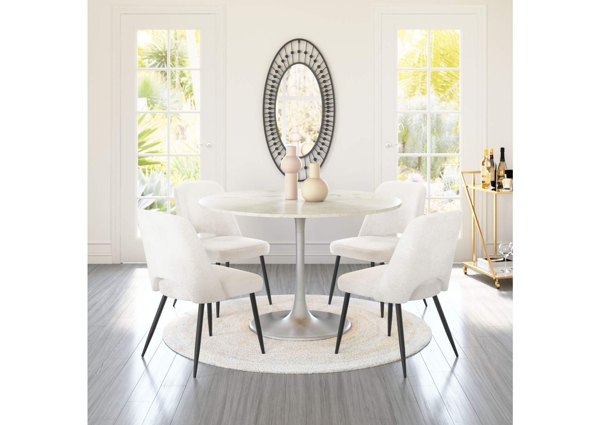 Teddy Dining Chair (Set Of 2) Ivory,Zuo
