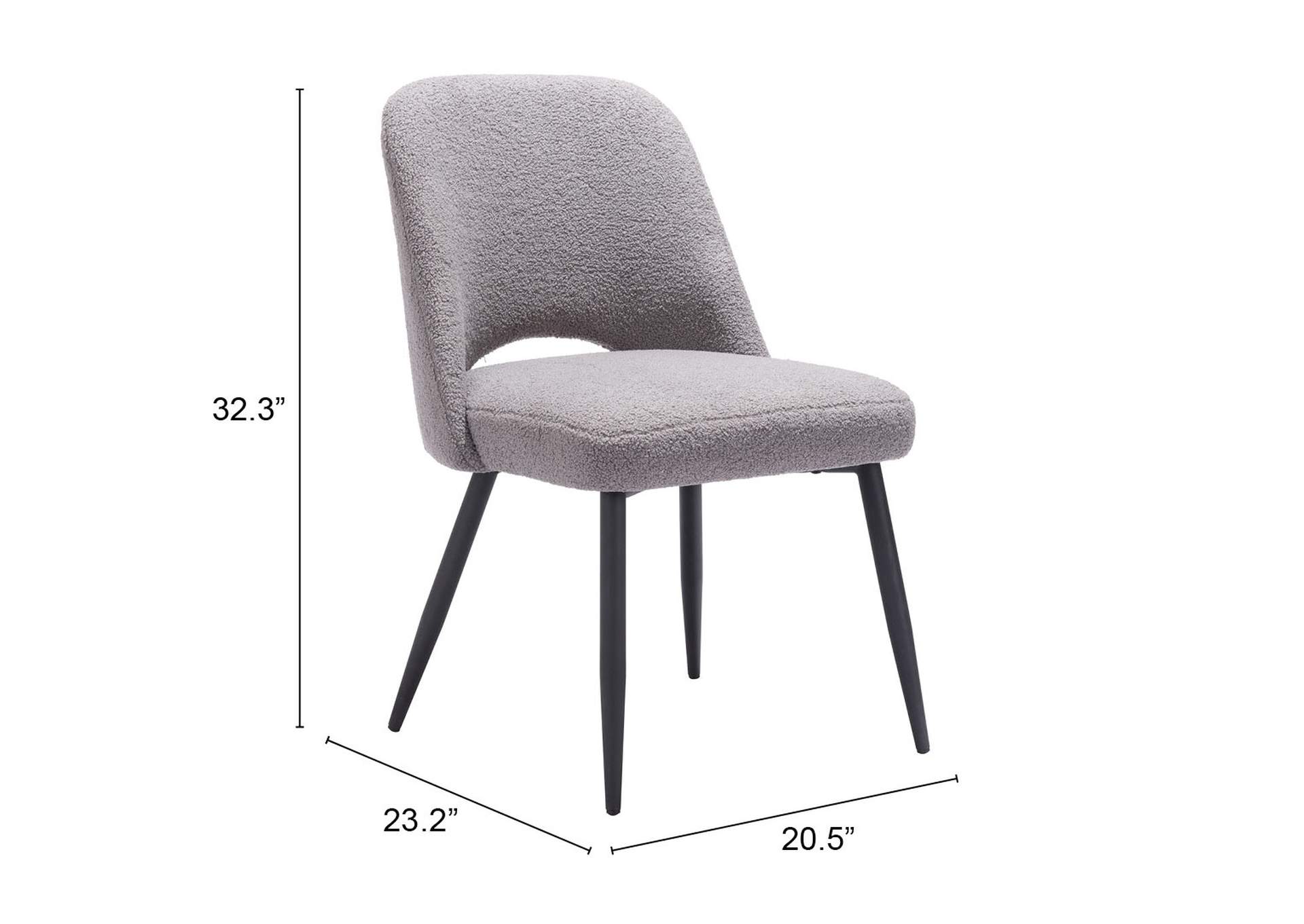 Teddy Dining Chair (Set Of 2) Gray,Zuo