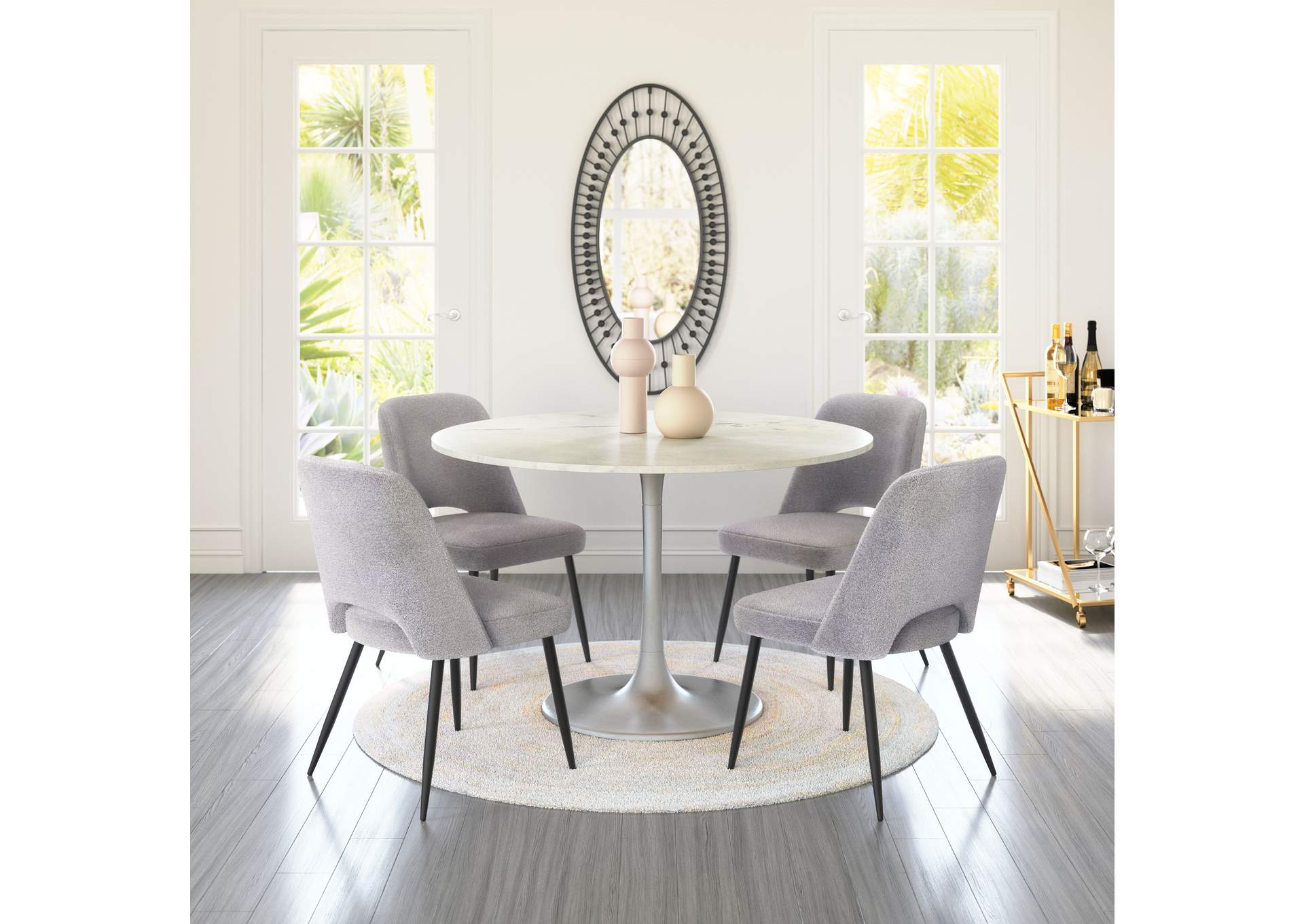 Teddy Dining Chair (Set Of 2) Gray,Zuo