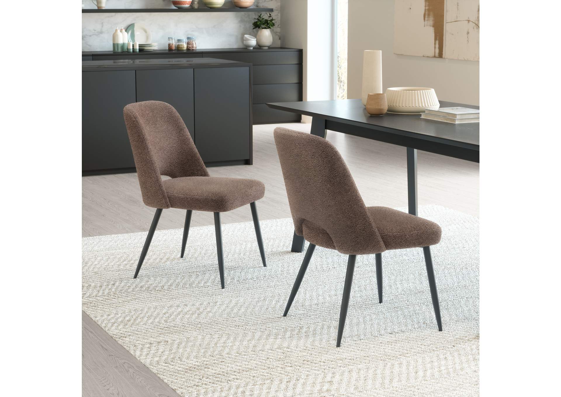Teddy Dining Chair (Set Of 2) Brown,Zuo