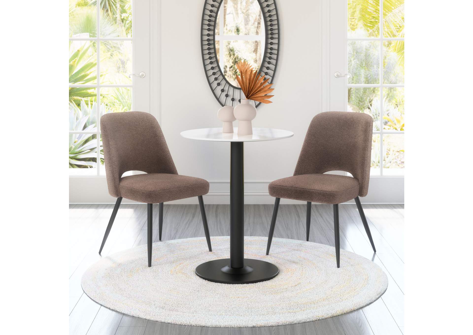Teddy Dining Chair (Set Of 2) Brown,Zuo