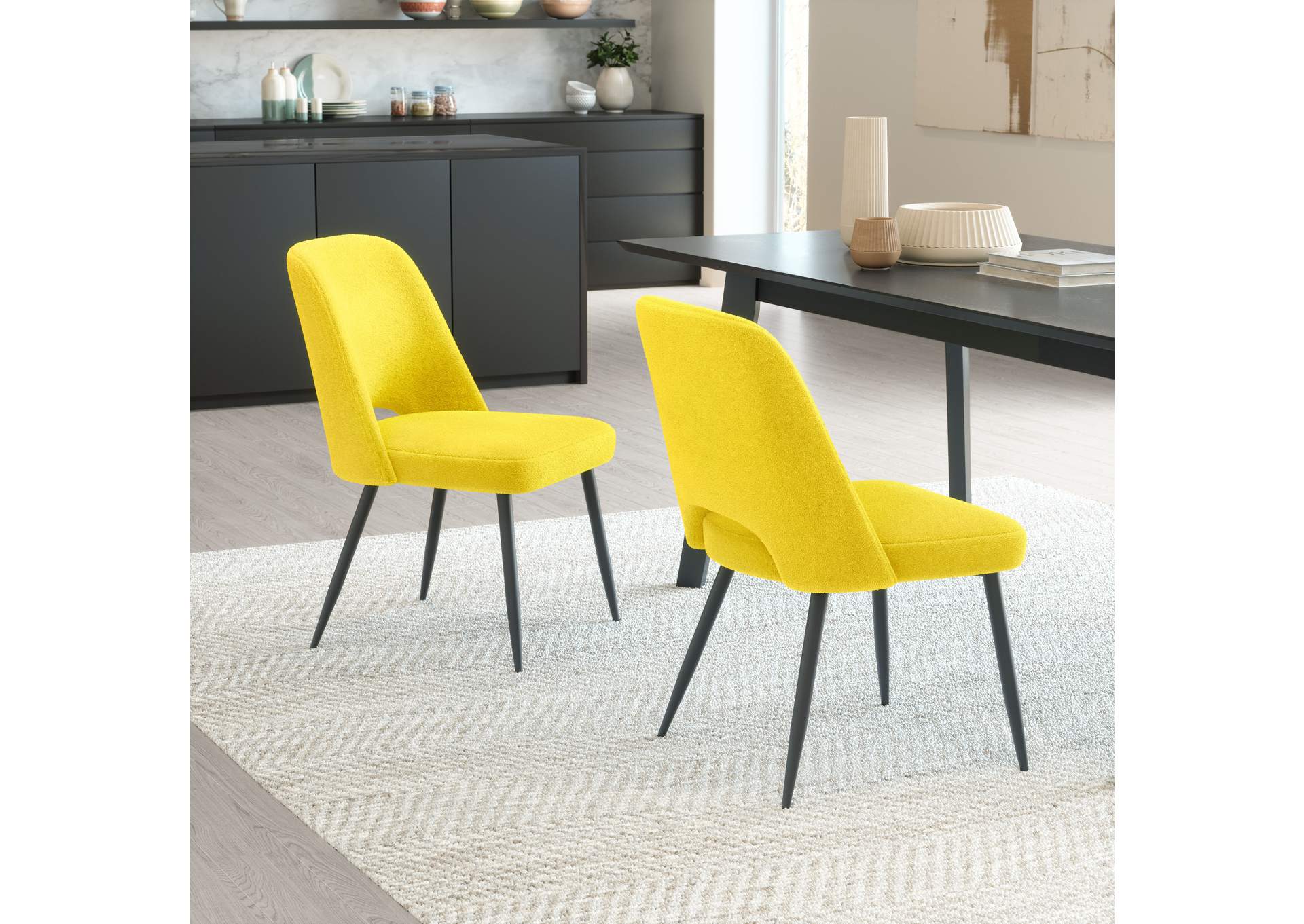 Teddy Dining Chair (Set Of 2) Yellow,Zuo