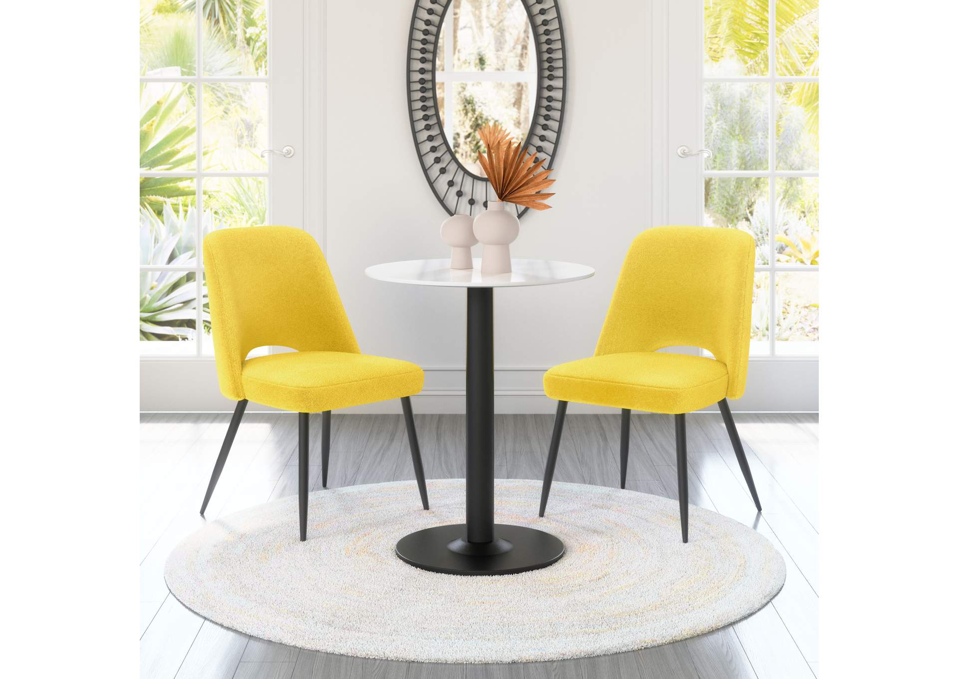 Teddy Dining Chair (Set Of 2) Yellow,Zuo