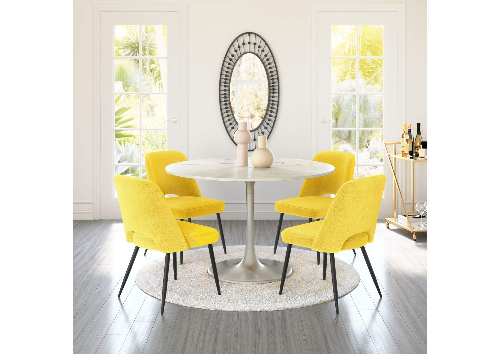 Teddy Dining Chair (Set Of 2) Yellow,Zuo