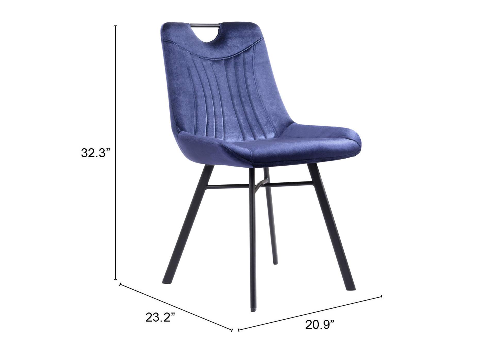 Tyler Dining Chair (Set Of 2) Blue,Zuo