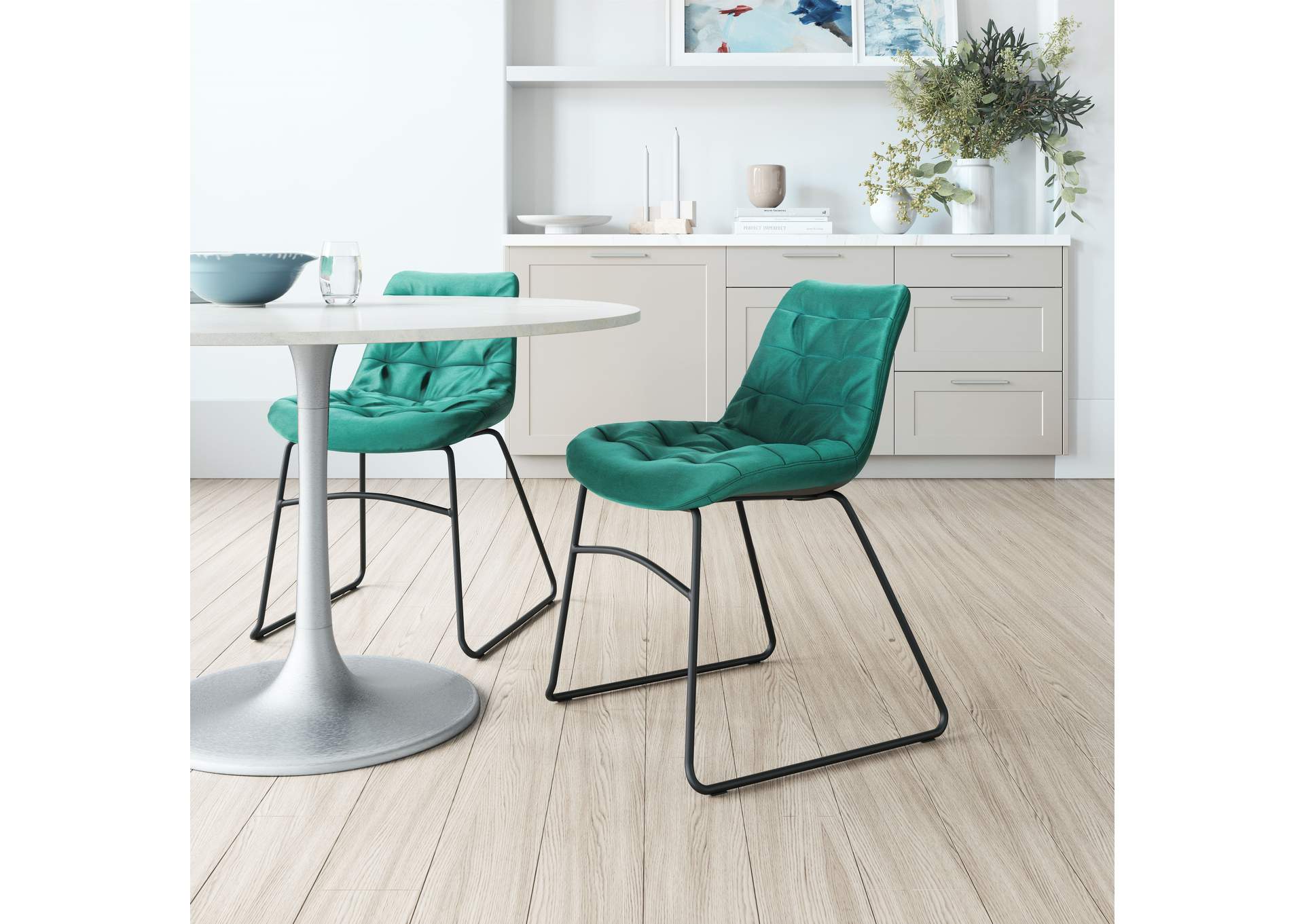 Tammy Dining Chair (Set Of 2) Green,Zuo