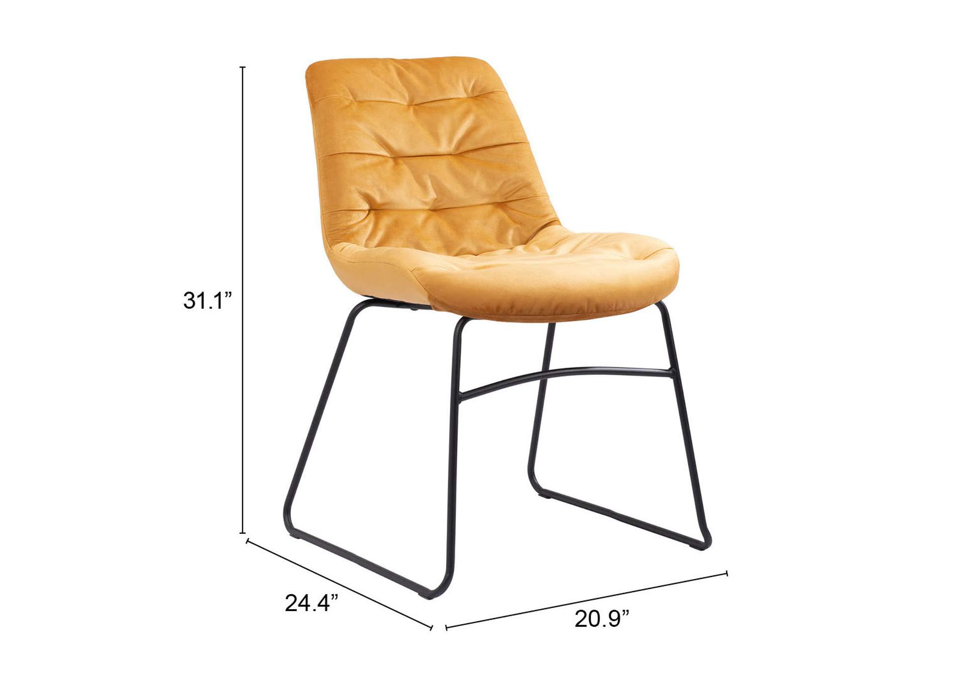 Tammy Dining Chair (Set Of 2) Orange,Zuo
