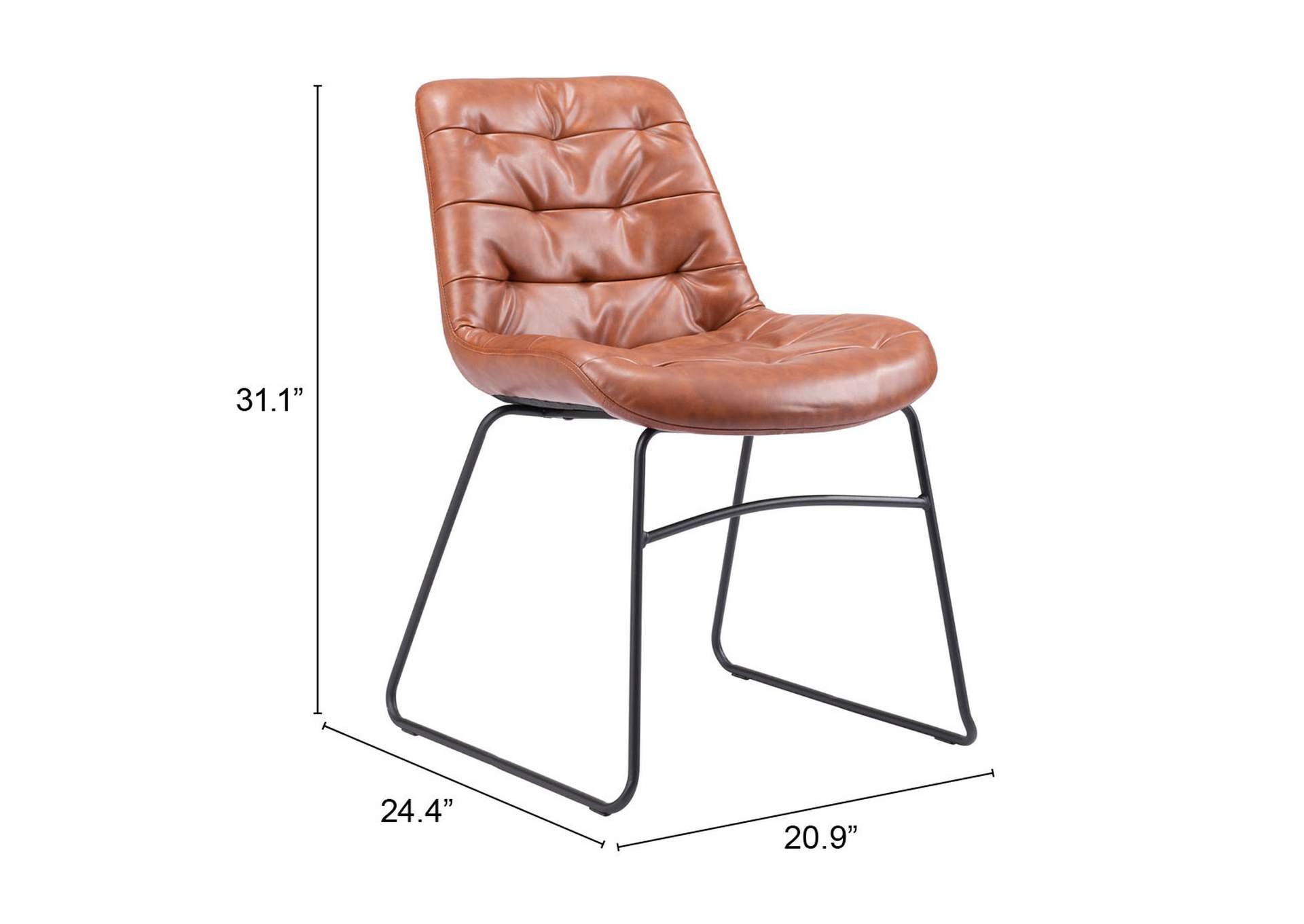 Tammy Dining Chair (Set Of 2) Vintage Brown,Zuo