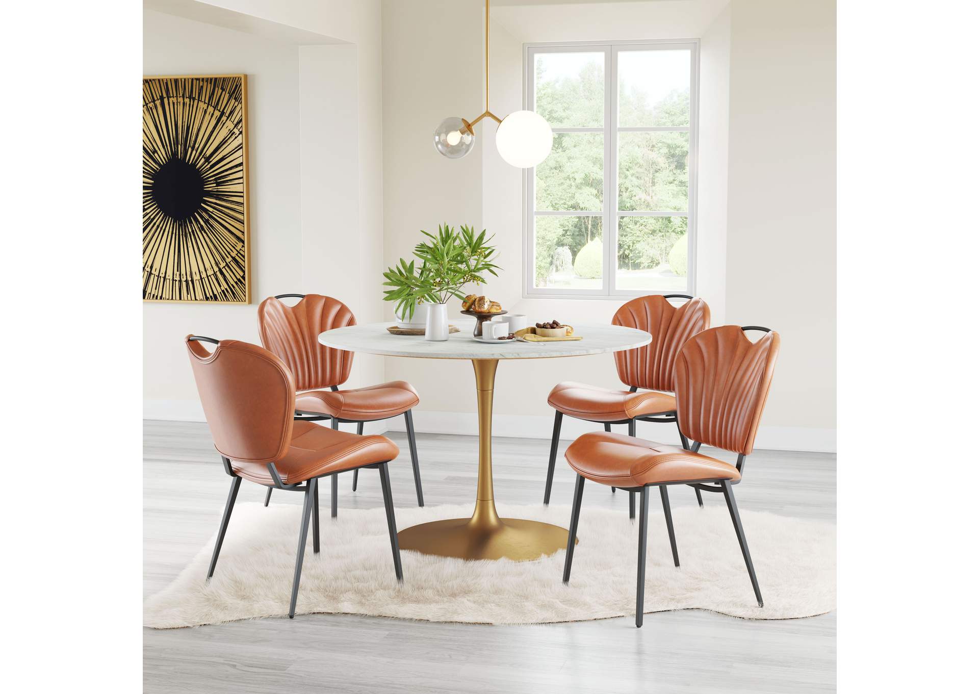 Terrence Dining Chair (Set Of 2) Vintage Brown,Zuo