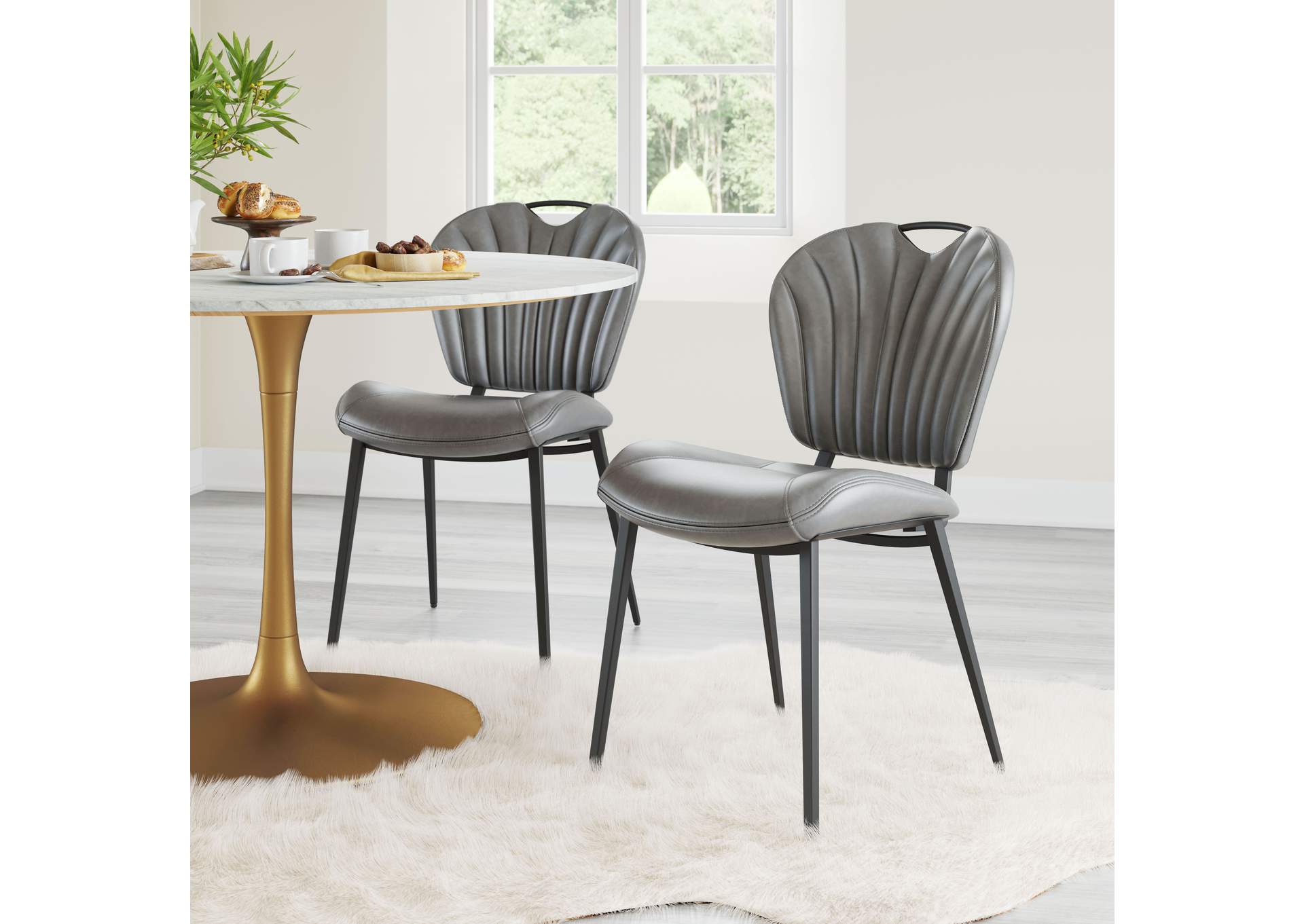 Terrence Dining Chair (Set Of 2) Vintage Gray,Zuo