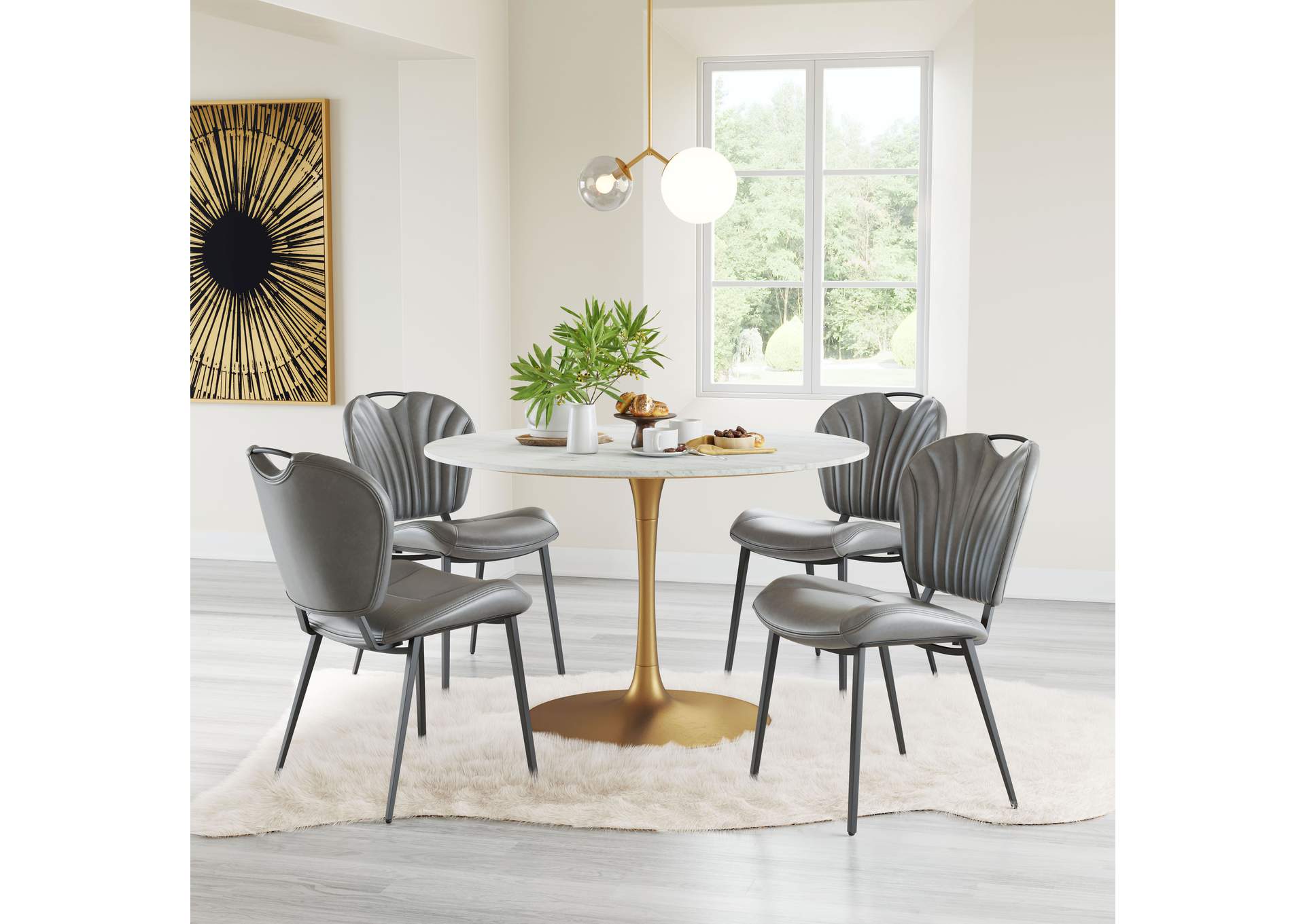 Terrence Dining Chair (Set Of 2) Vintage Gray,Zuo