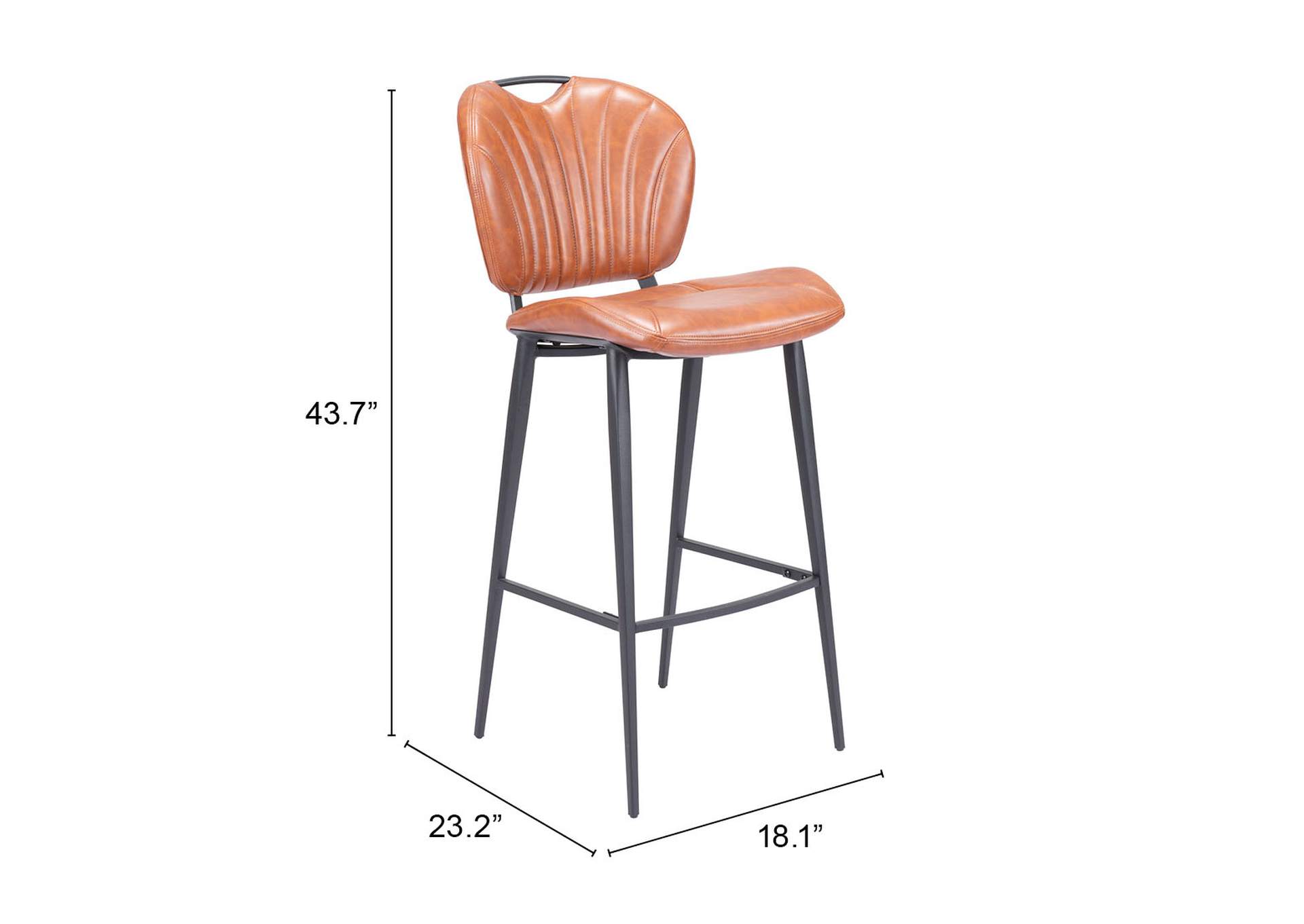 Terrence Barstool Vintage Brown,Zuo