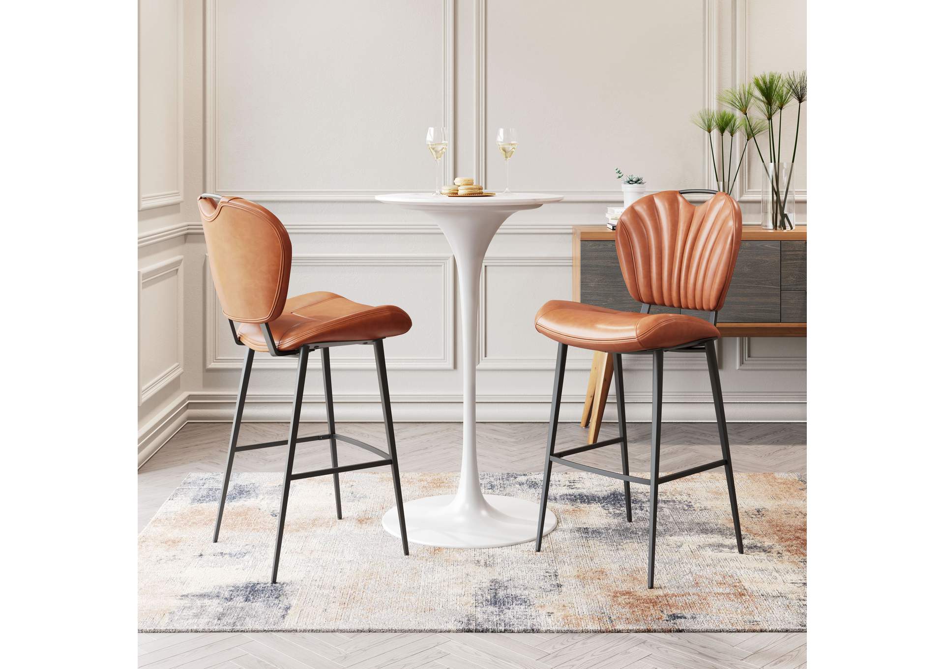 Terrence Barstool Vintage Brown,Zuo