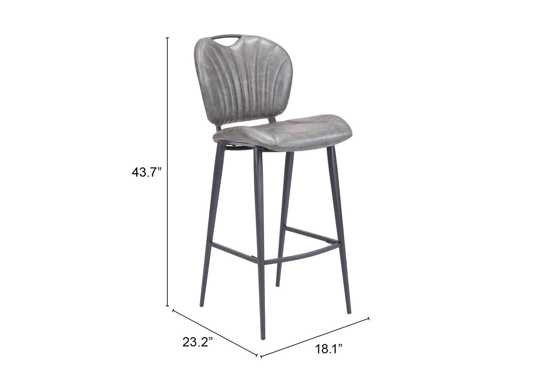 Terrence Barstool Vintage Gray,Zuo