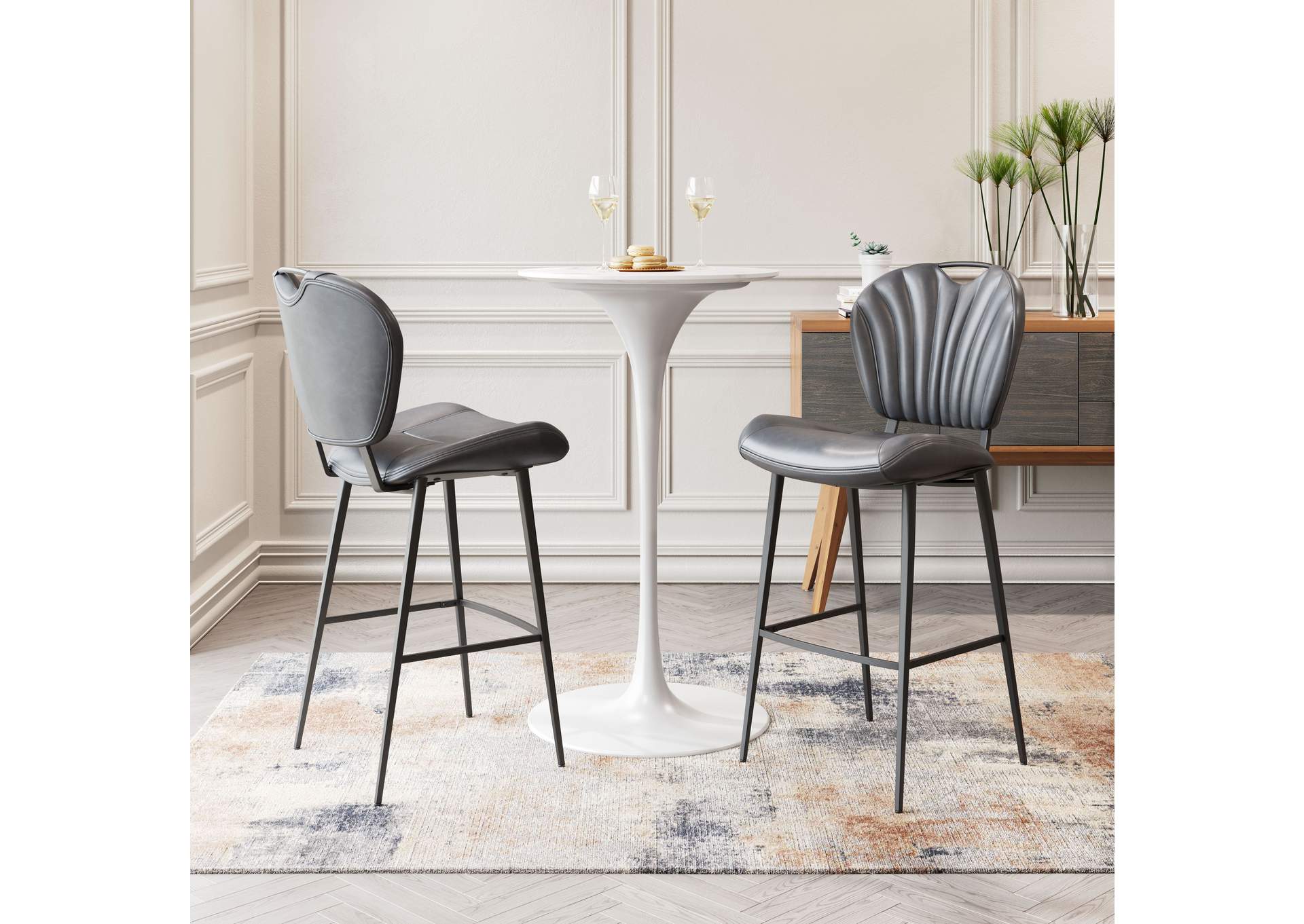 Terrence Barstool Vintage Gray,Zuo