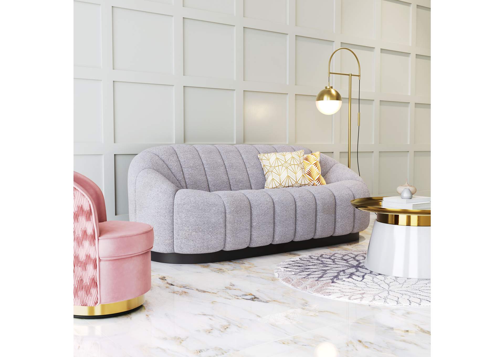 Bhutan Sofa Light Gray,Zuo
