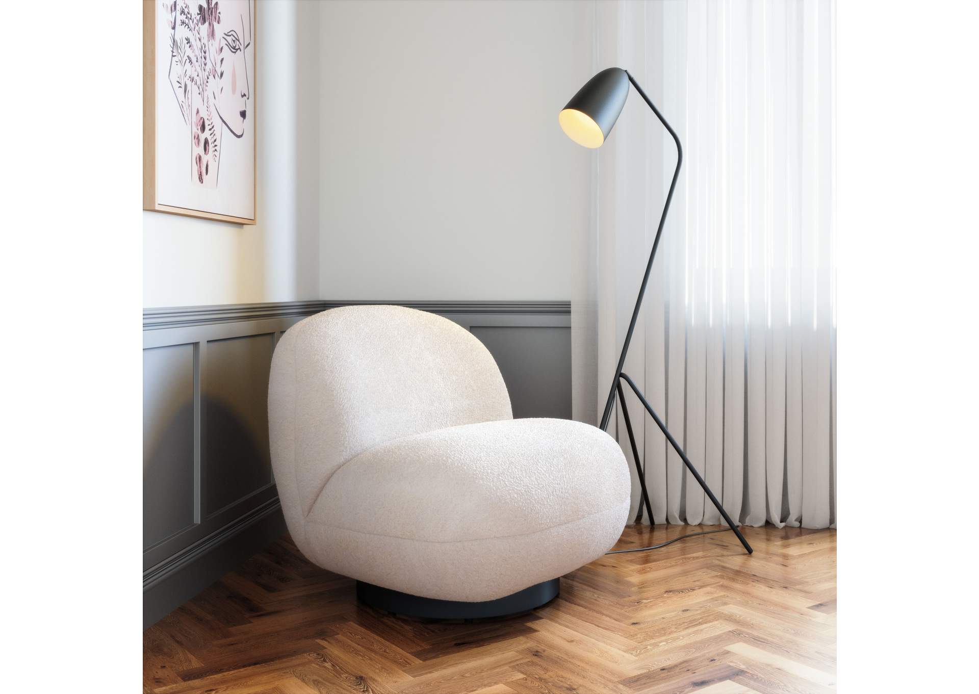 Myanmar Accent Chair Cream,Zuo