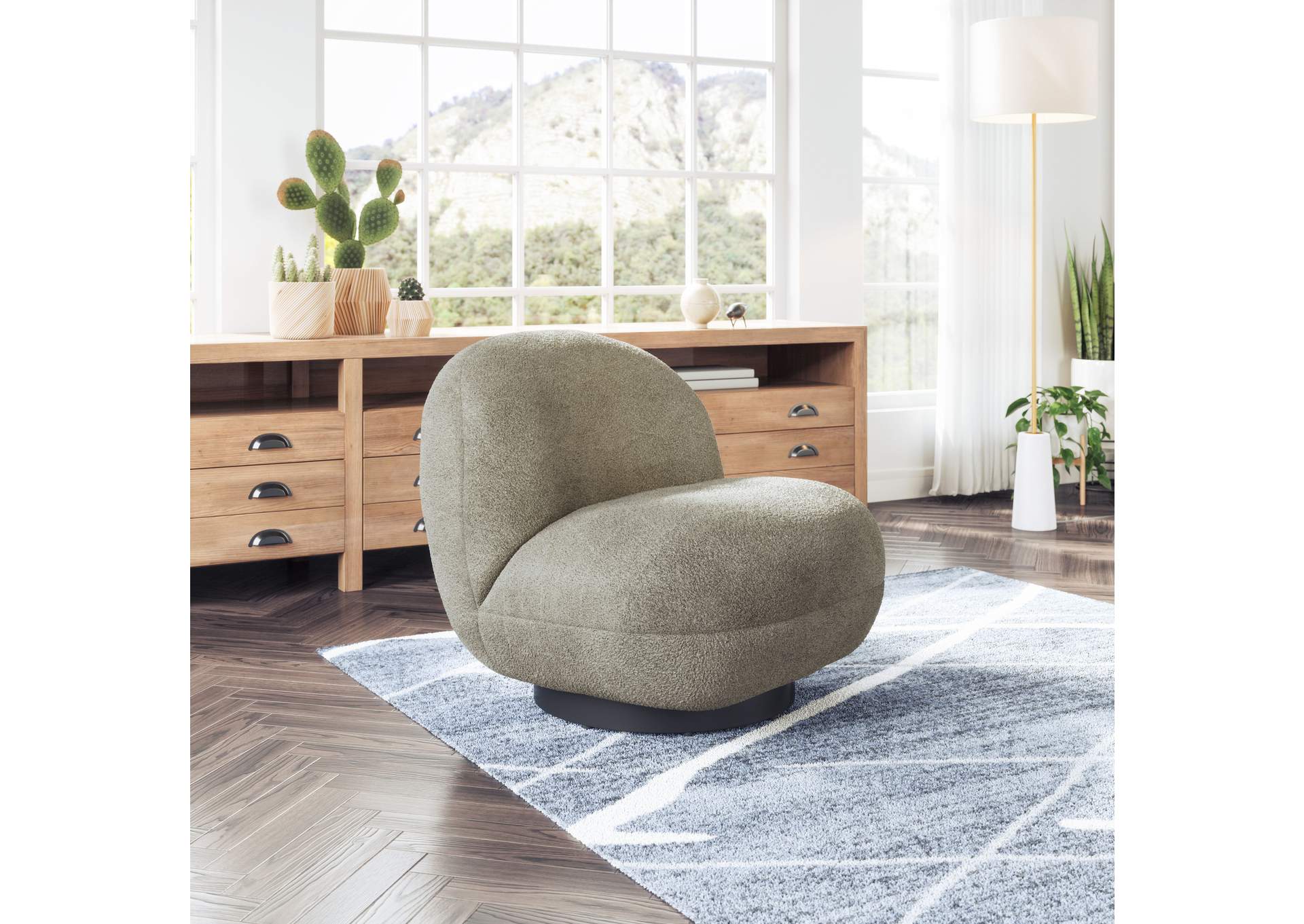 Myanmar Accent Chair Olive Green,Zuo