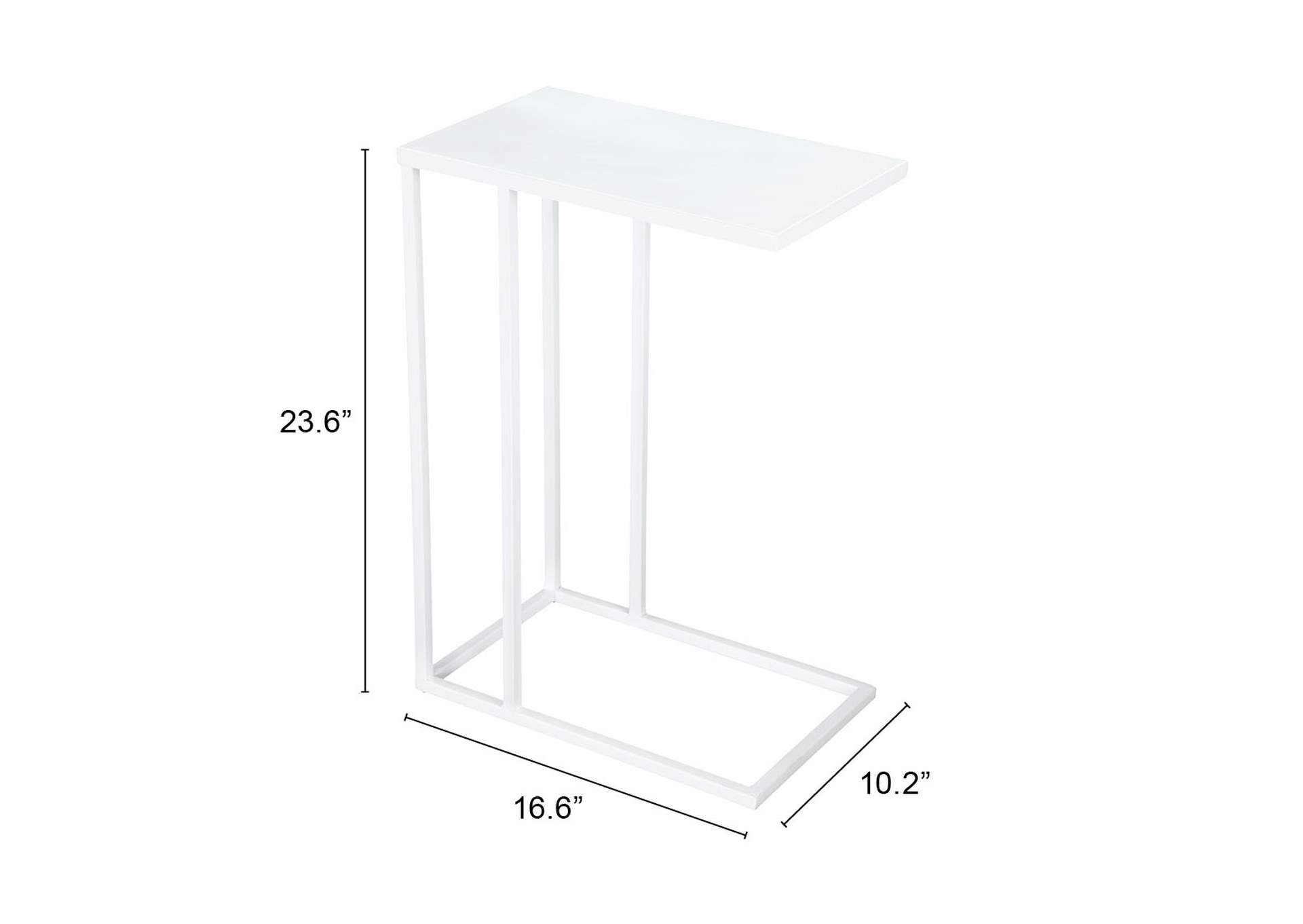 Atom Side Table White,Zuo