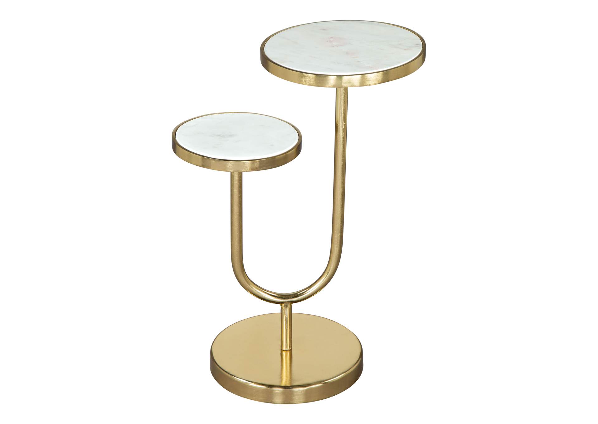 Marc Side Table White & Gold,Zuo