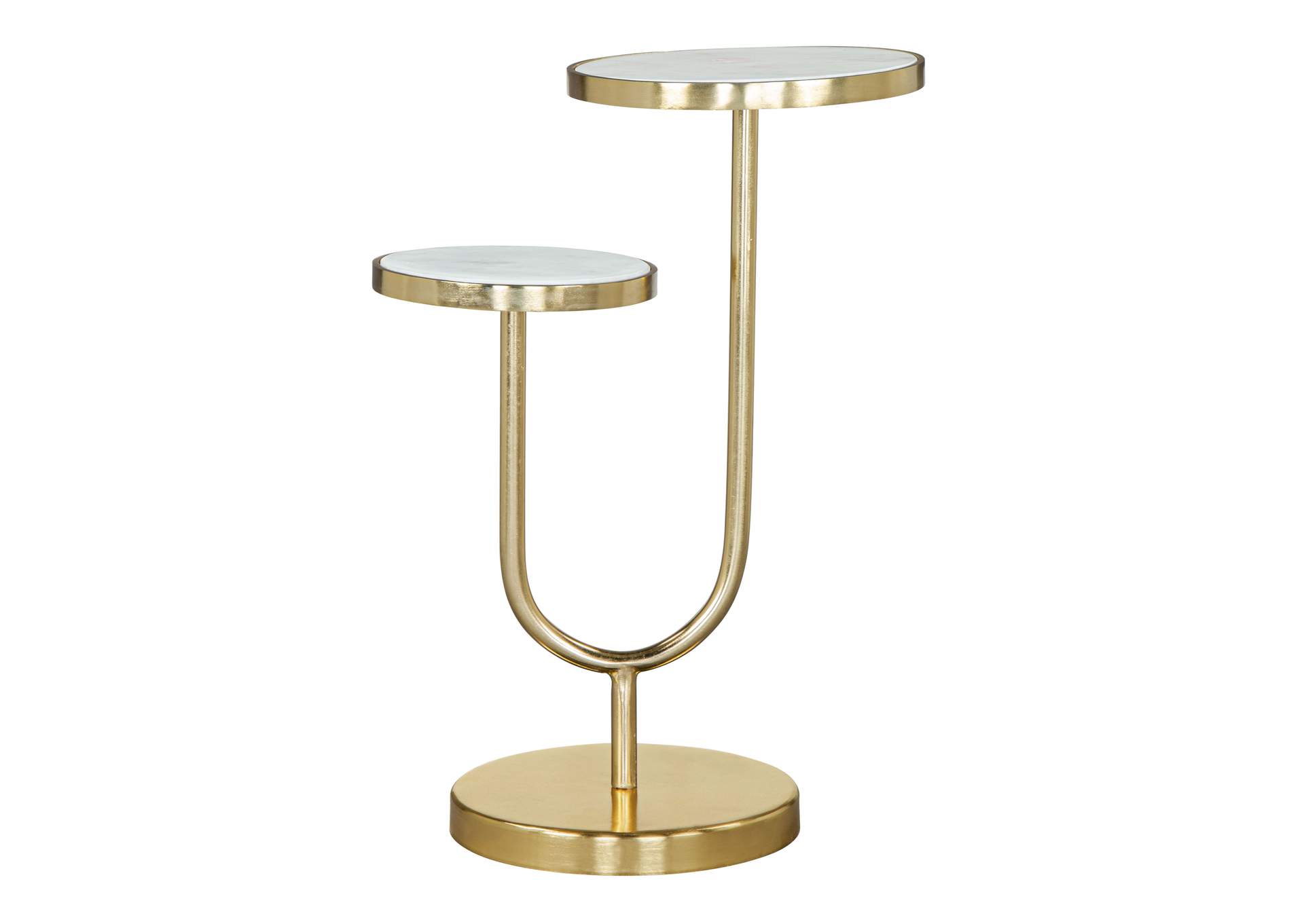 Marc Side Table White & Gold,Zuo