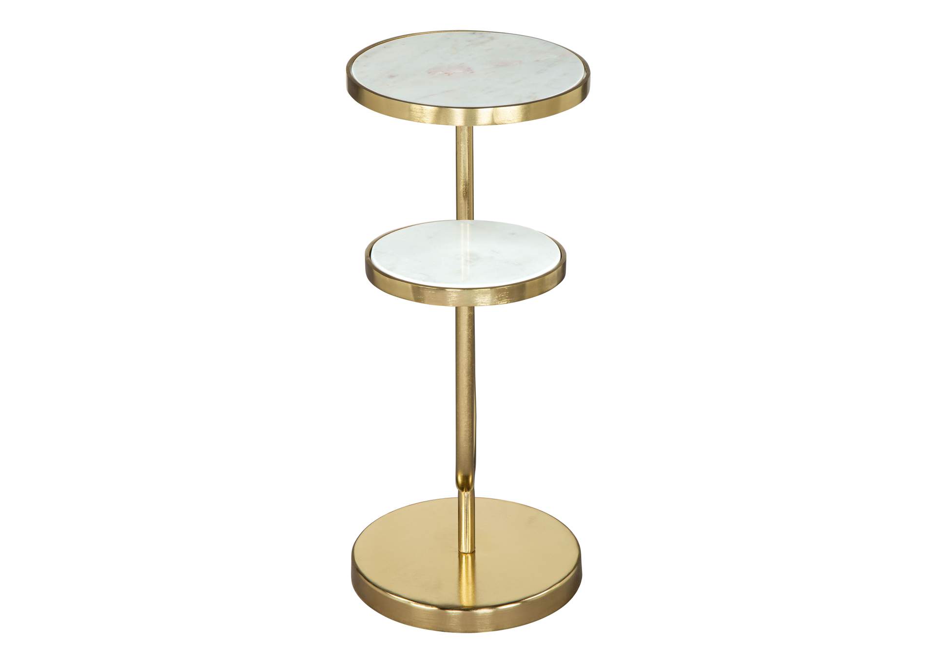 Marc Side Table White & Gold,Zuo